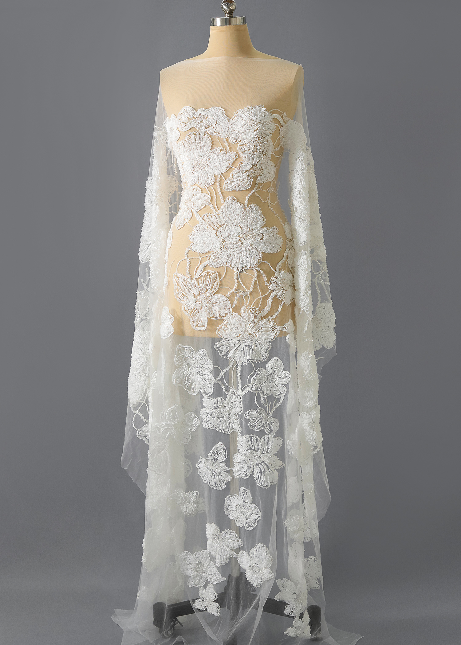 Yanzi Ribbon Embroidery luxury beads sequins Lace (YZP027)