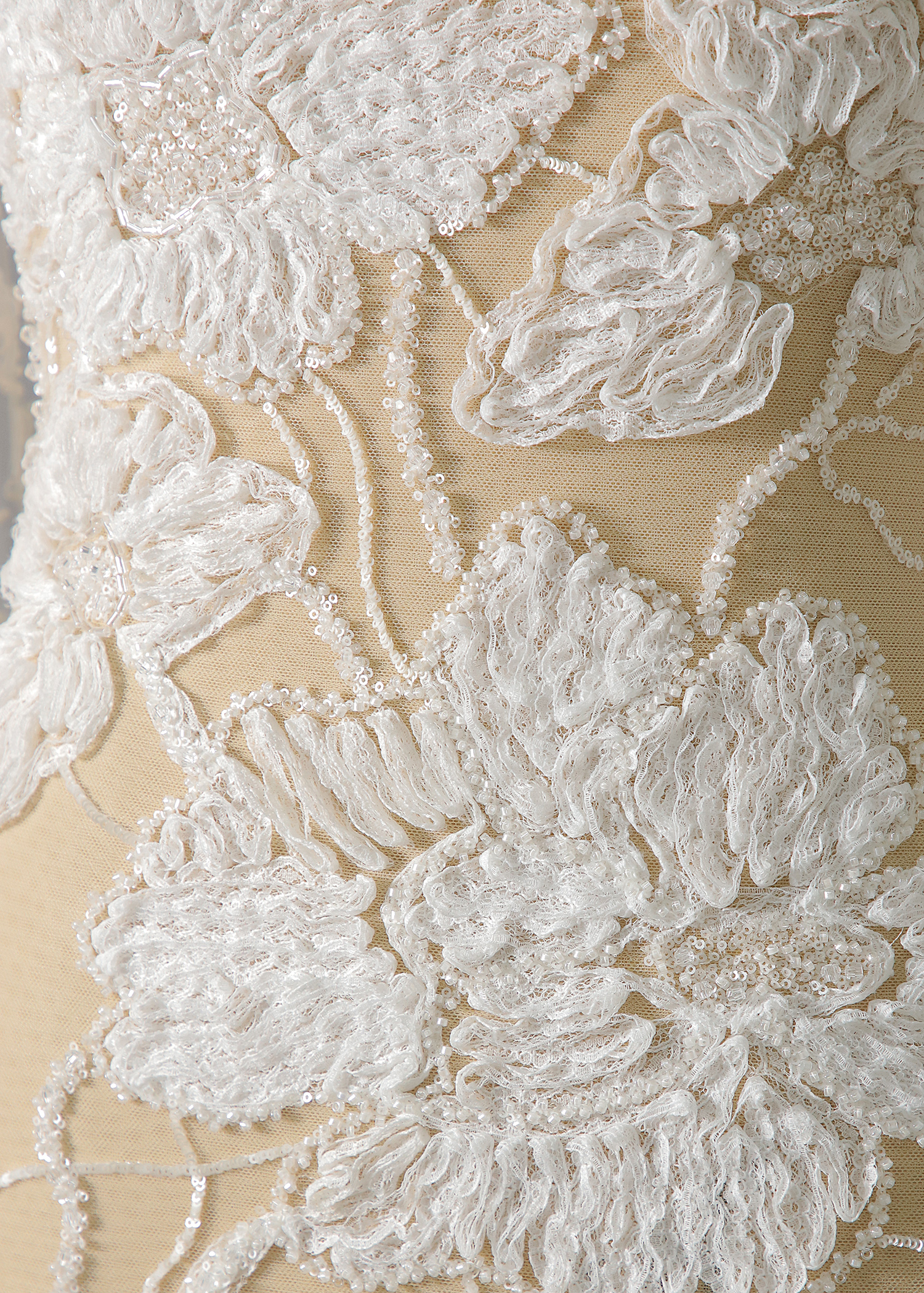 Yanzi Ribbon Embroidery luxury beads sequins Lace (YZP027)