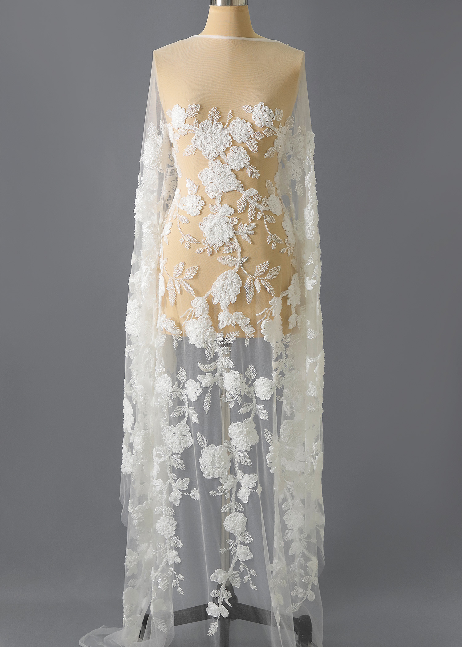 Yanzi Ribbon Embroidery luxury beads sequins Lace (YZP032)