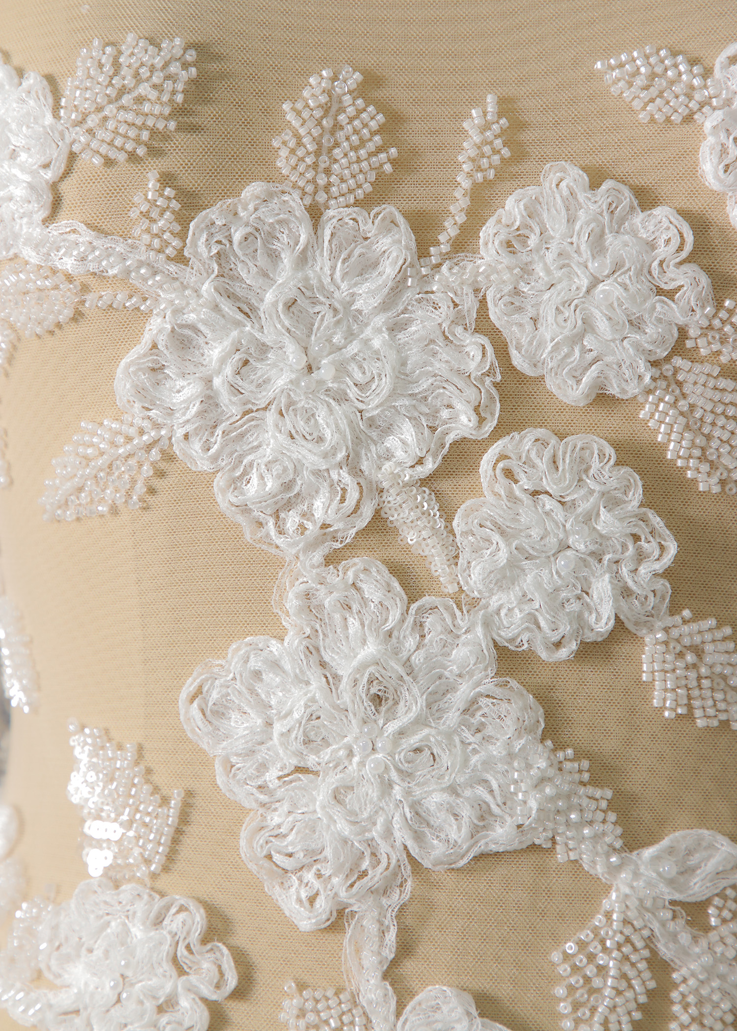 Yanzi Ribbon Embroidery luxury beads sequins Lace (YZP032)