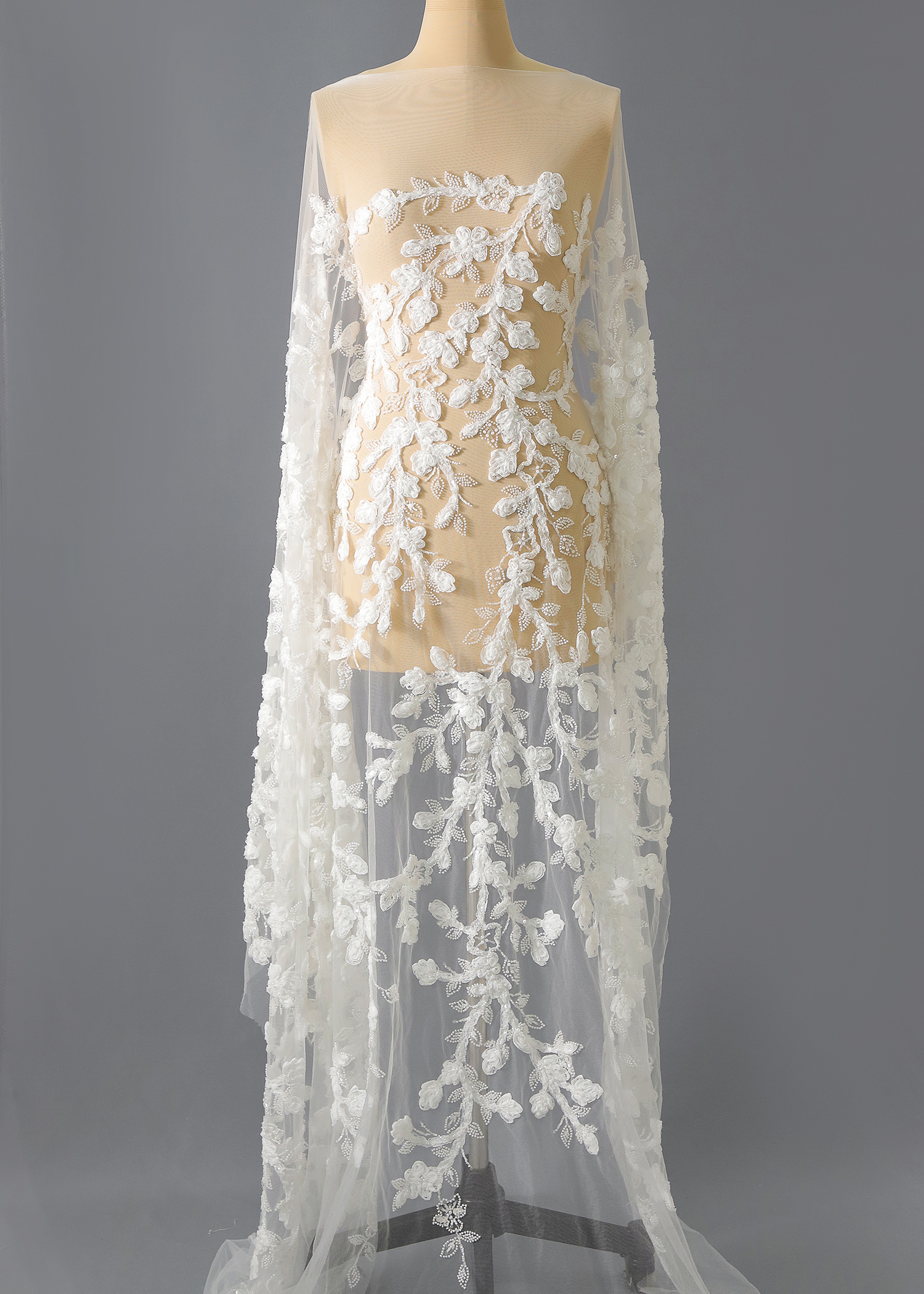 Yanzi Ribbon Embroidery luxury beads sequins Lace (YZP028)