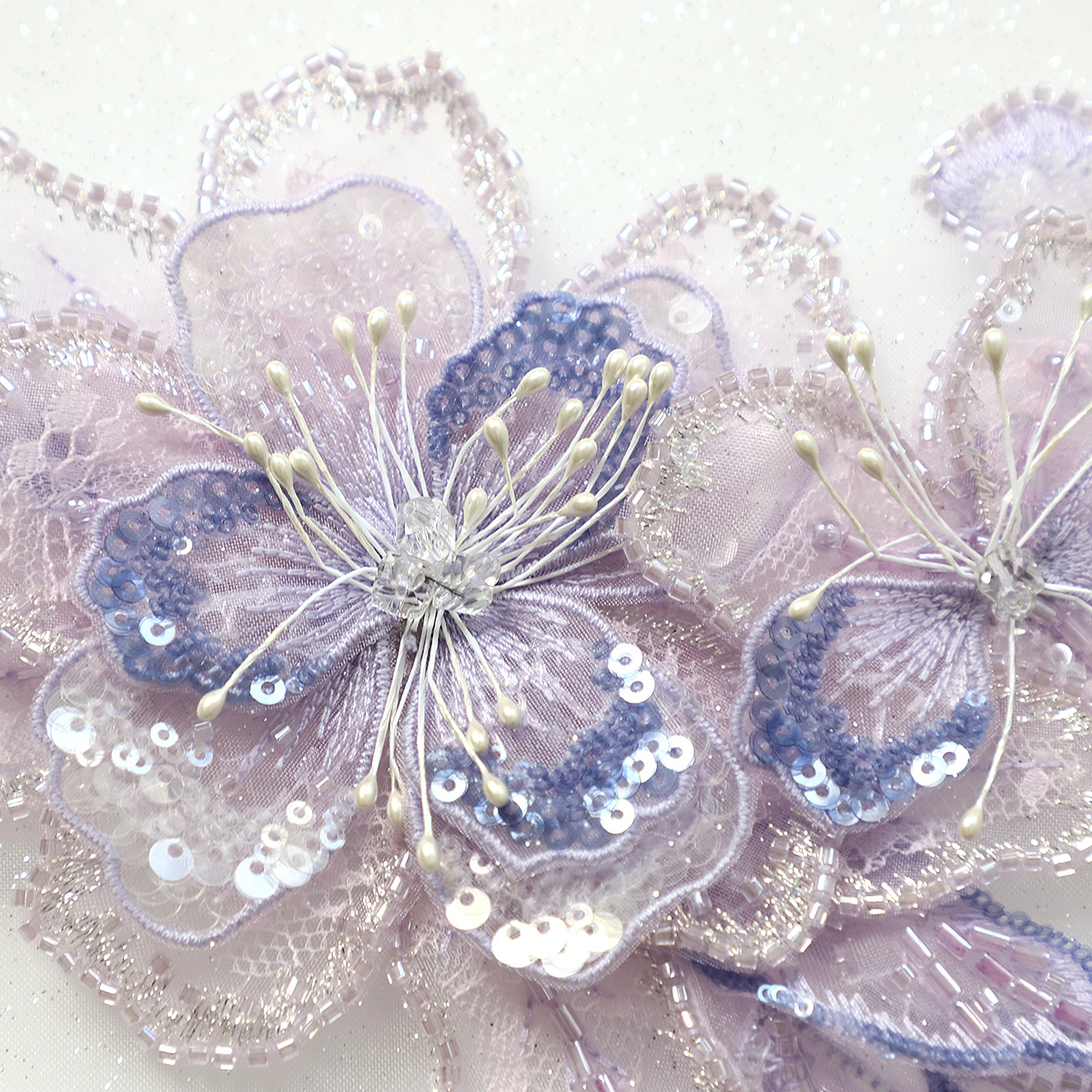 Yanzi Handmade 3d Flower Sequin Beads Applique(YZDH088)
