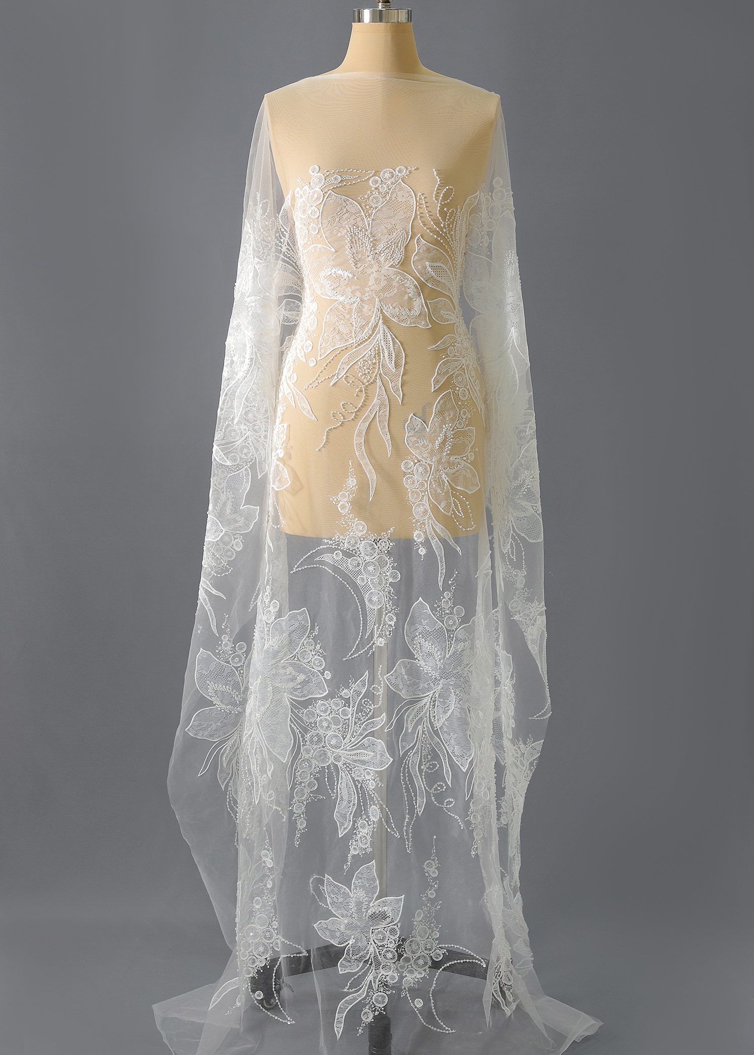 Yanzi floral beaded sequin embroidered lace (YZZX949)