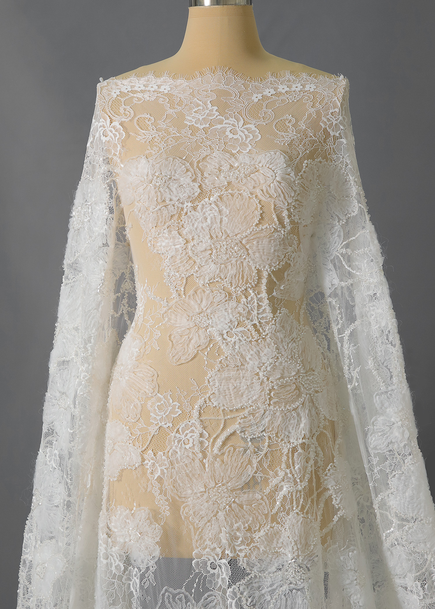 Yanzi Ribbon Embroidery luxury beads sequins Lace (YZP027+L8962-8)