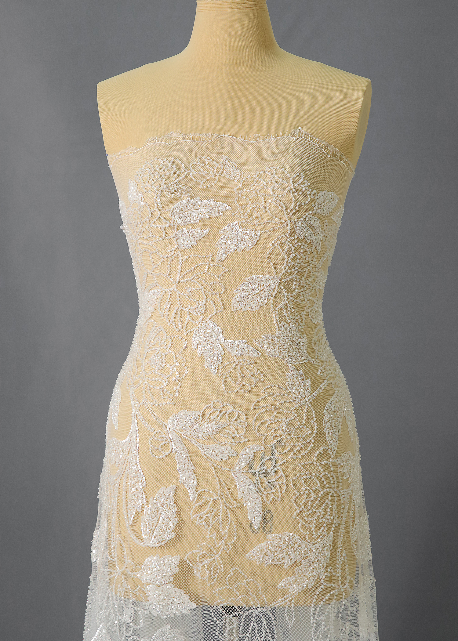 Yanzi floral beaded sequin embroidered lace (YZZX948)