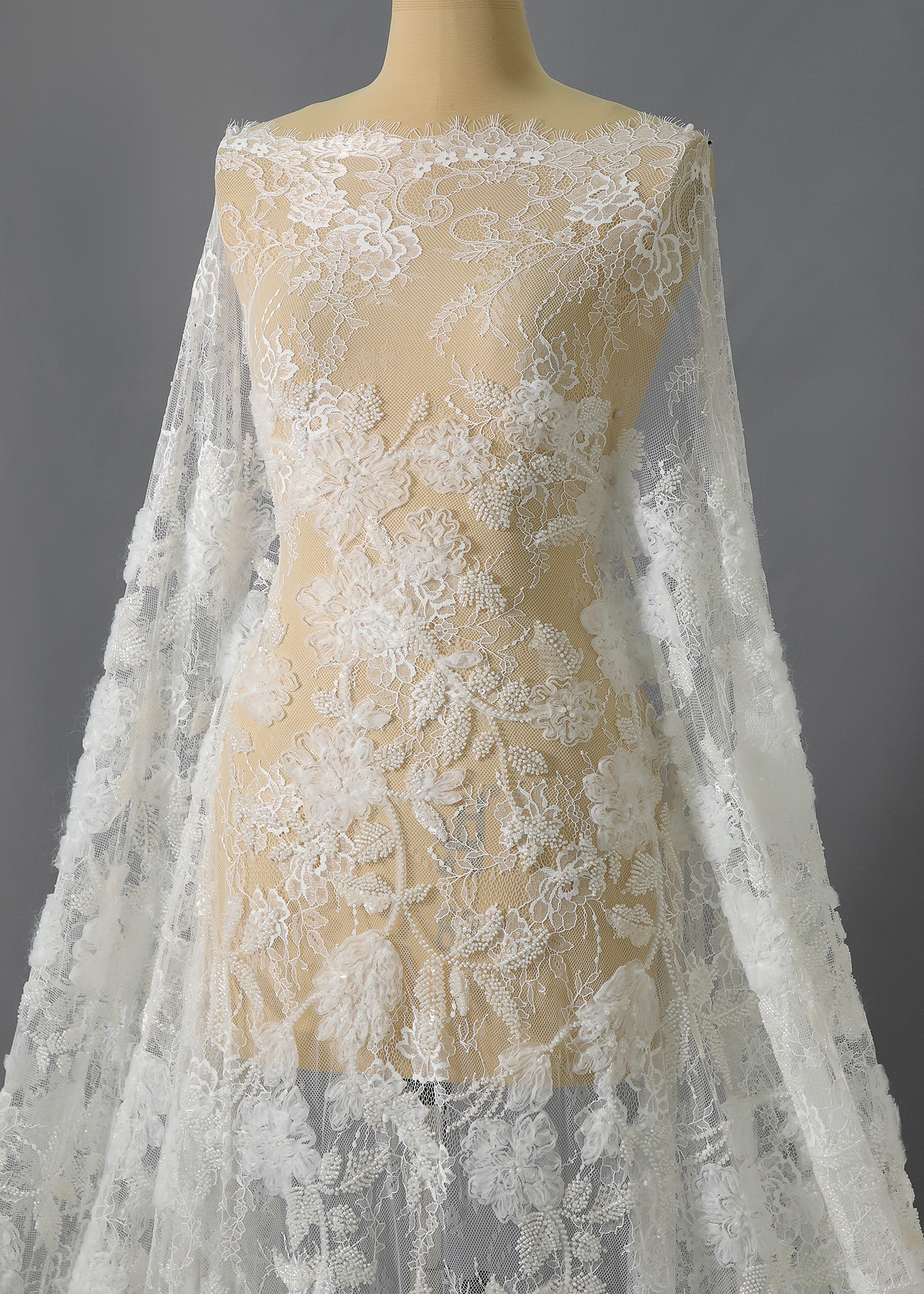 Yanzi Ribbon Embroidery luxury beads sequins Lace (YZP032-8962-8)