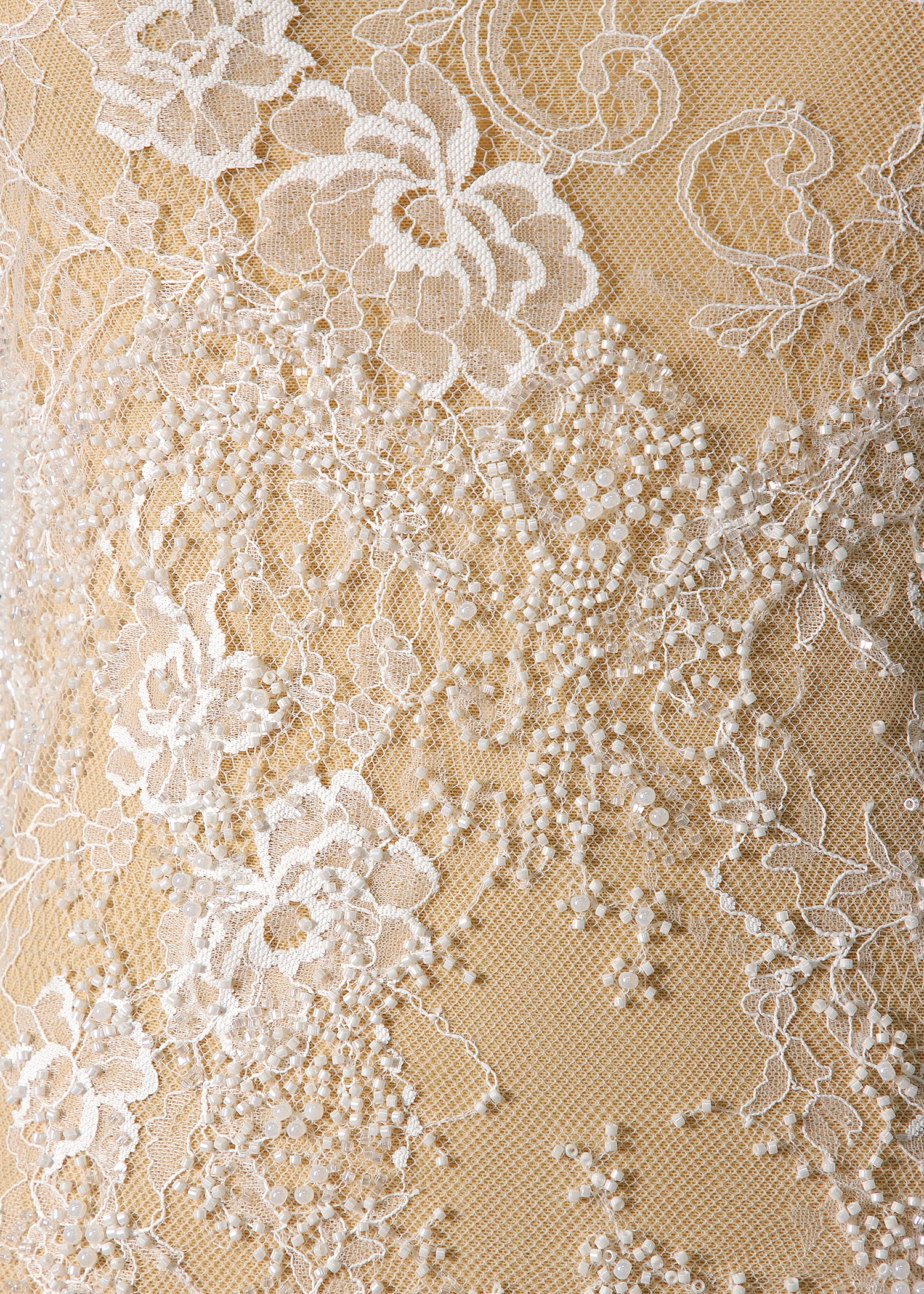 Yanzi eyelash lace with bead embroidery bridal wedding fabric lace (YZZX875A+L9287)