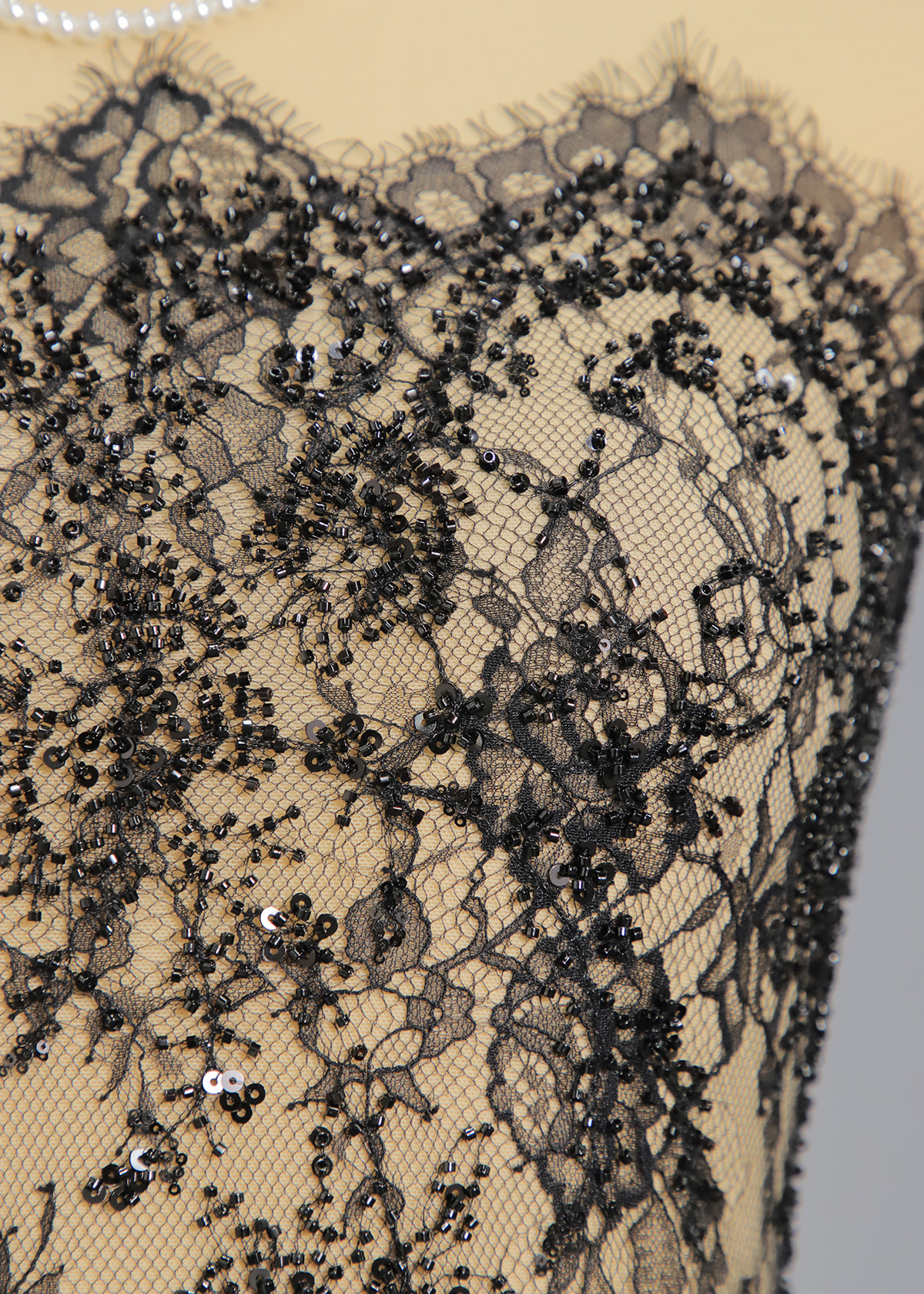 Yanzi colorful beaded lace dress fabric (YZZX875+L9287）