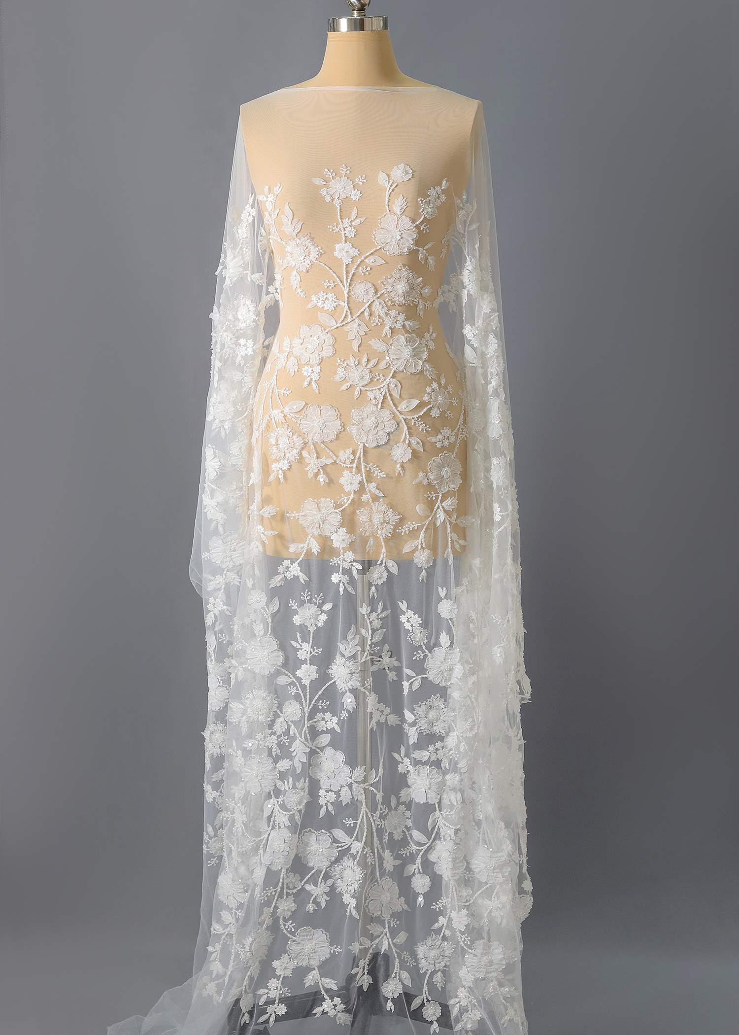 Yanzi floral beaded sequin embroidered lace (YZZX950)