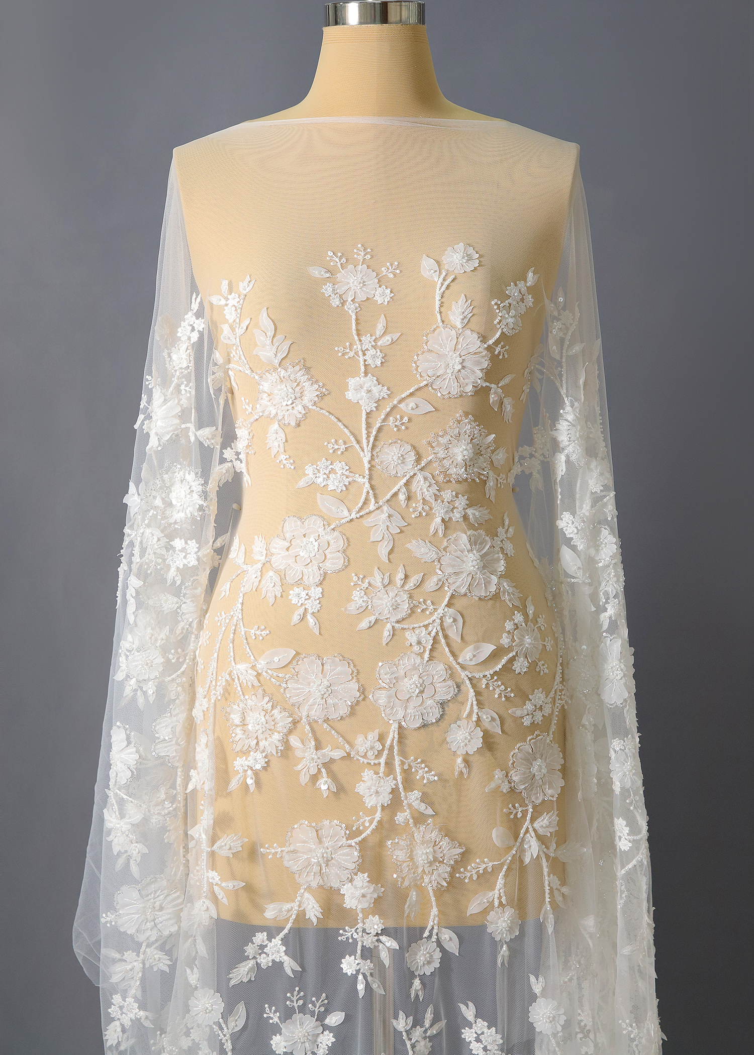 Yanzi floral beaded sequin embroidered lace (YZZX950)