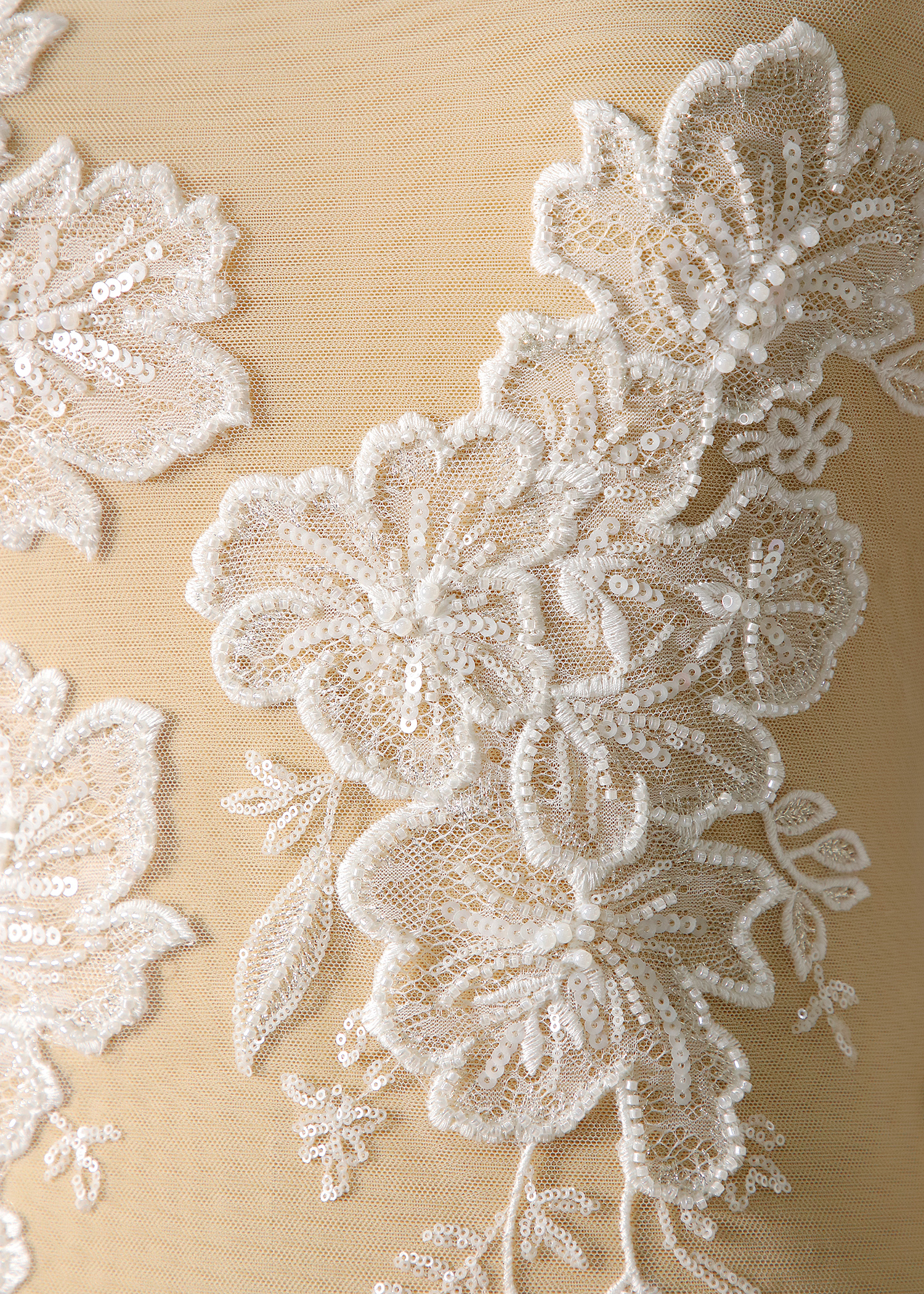 Yanzi floral Laser beaded sequin embroidered lace (YZZX290)