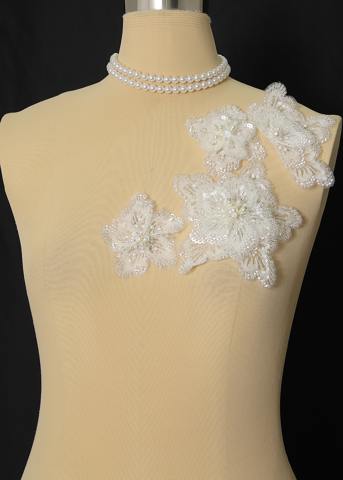 Yanzi Handmade 3d Flower Sequin Beads Applique(YZX262-265)