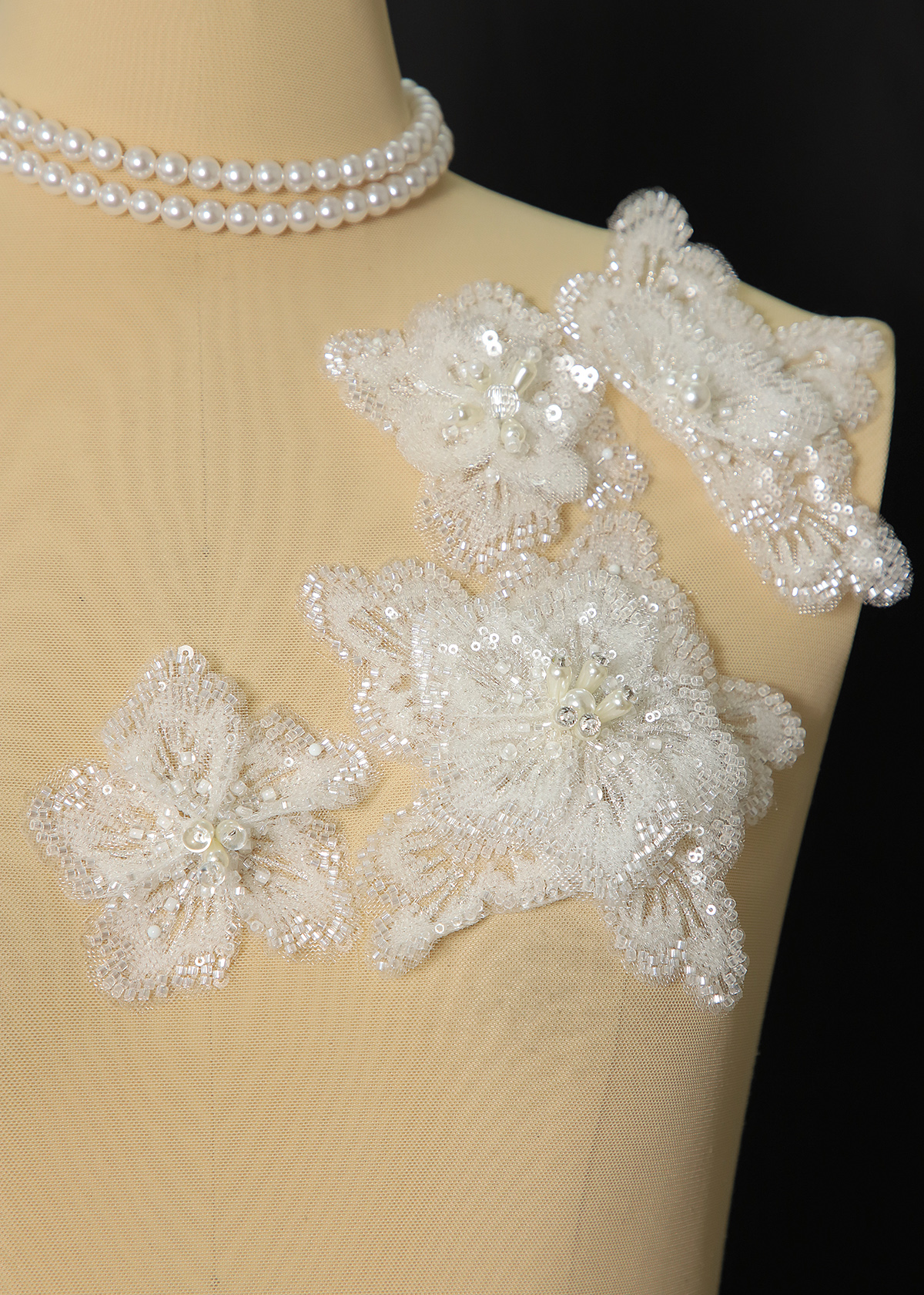 Yanzi Handmade 3d Flower Sequin Beads Applique(YZX262-265)