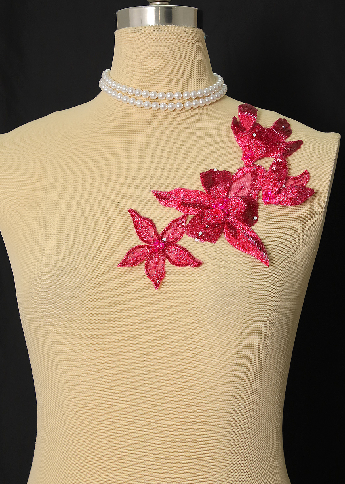 Yanzi Handmade 3d Flower Sequin Beads Applique(YZX251-254)