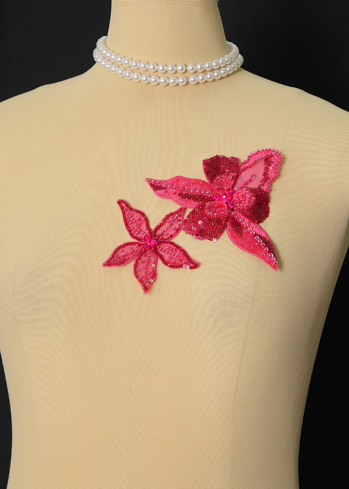 Yanzi Handmade 3d Flower Sequin Beads Applique(YZX251-254)