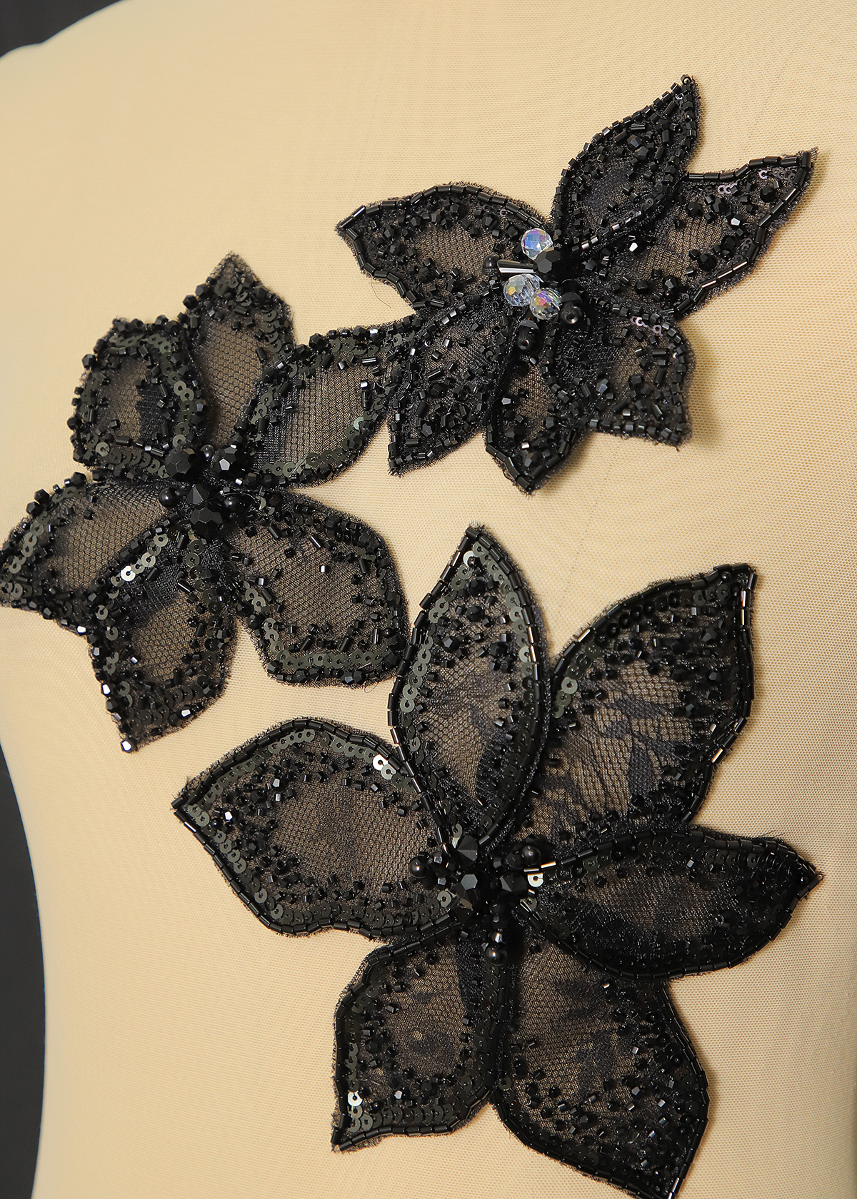 Yanzi Handmade 3d Flower Sequin Beads Applique(YZX099)