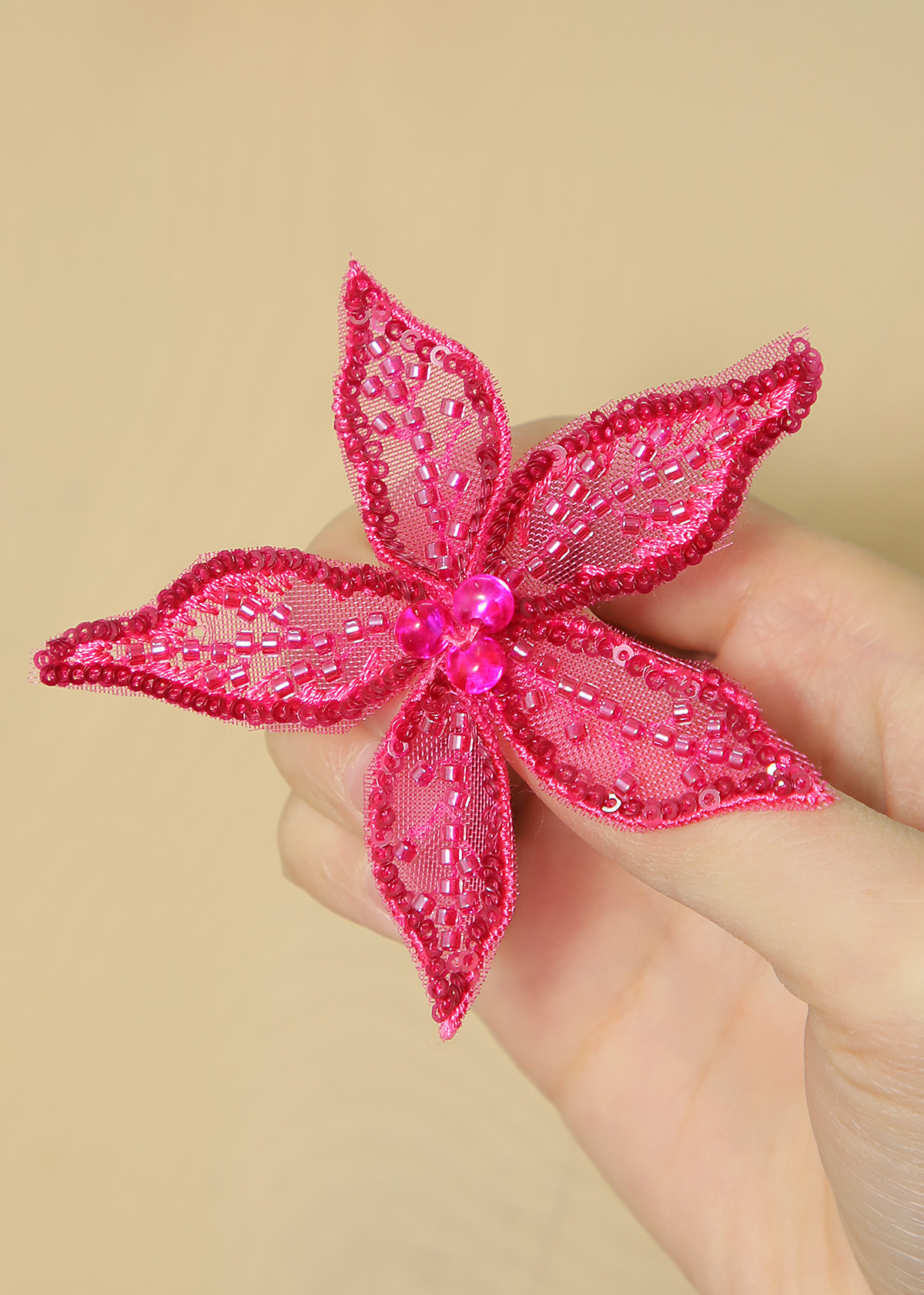 Yanzi Handmade 3d Flower Sequin Beads Applique(YZX251)