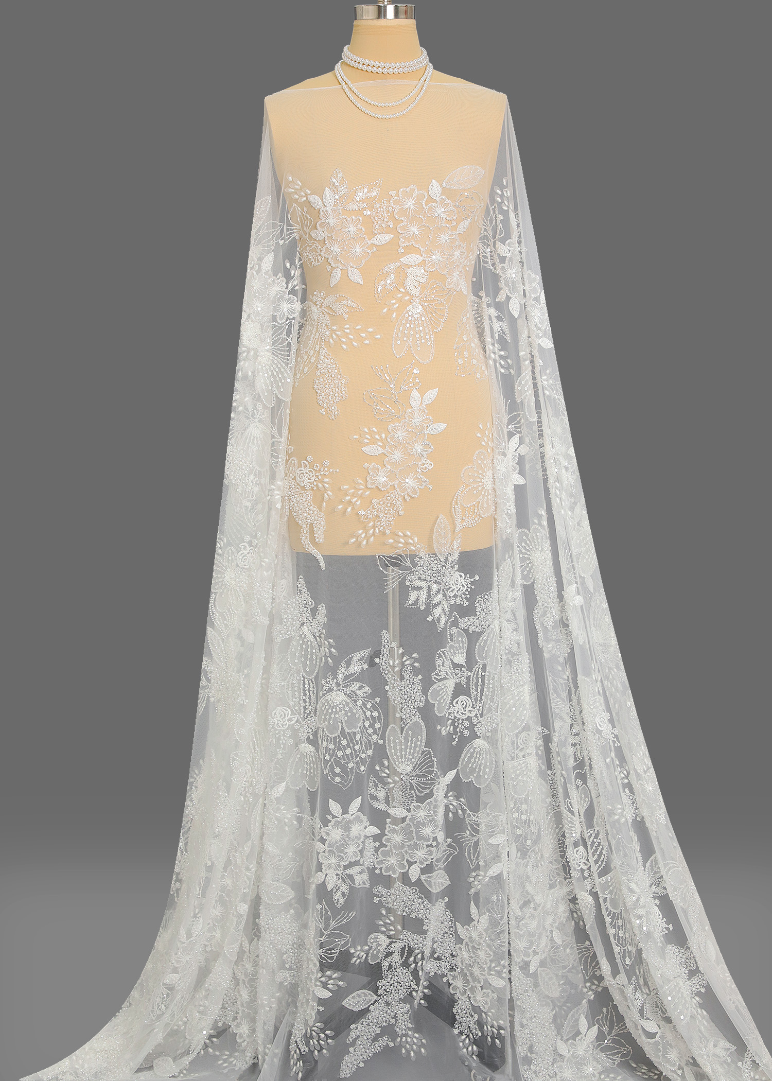 Yanzi floral Laser beaded sequin embroidered lace (YZZX276)