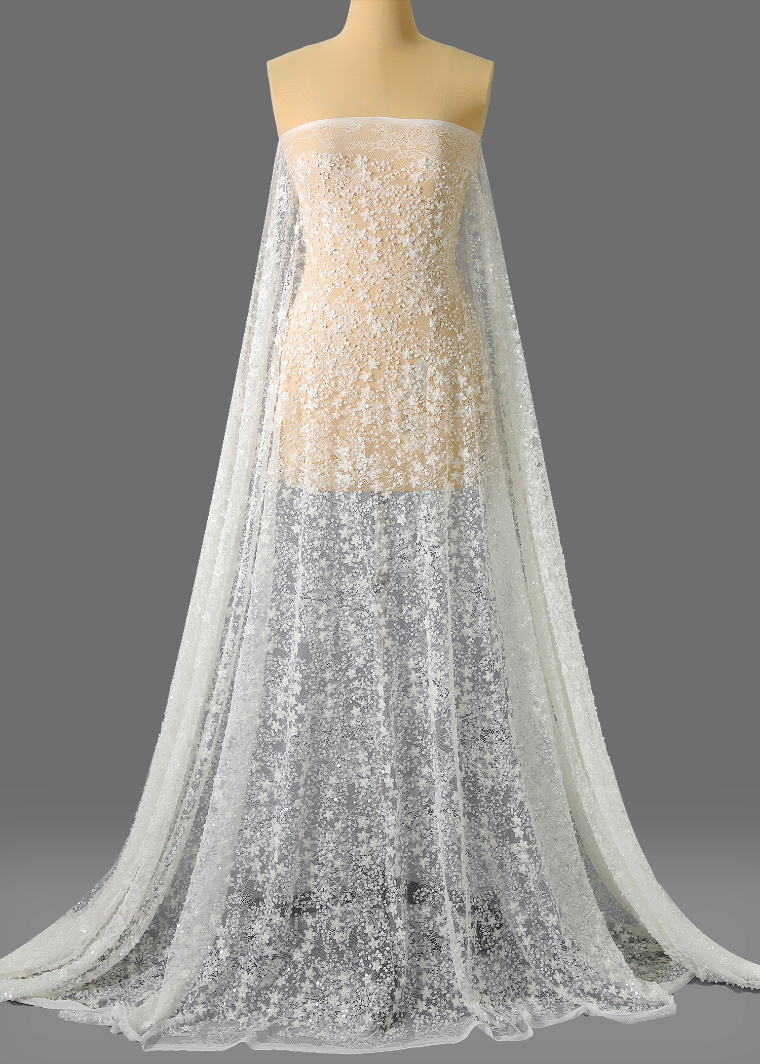 Yanzi floral Laser beaded sequin embroidered lace (YZZX477)