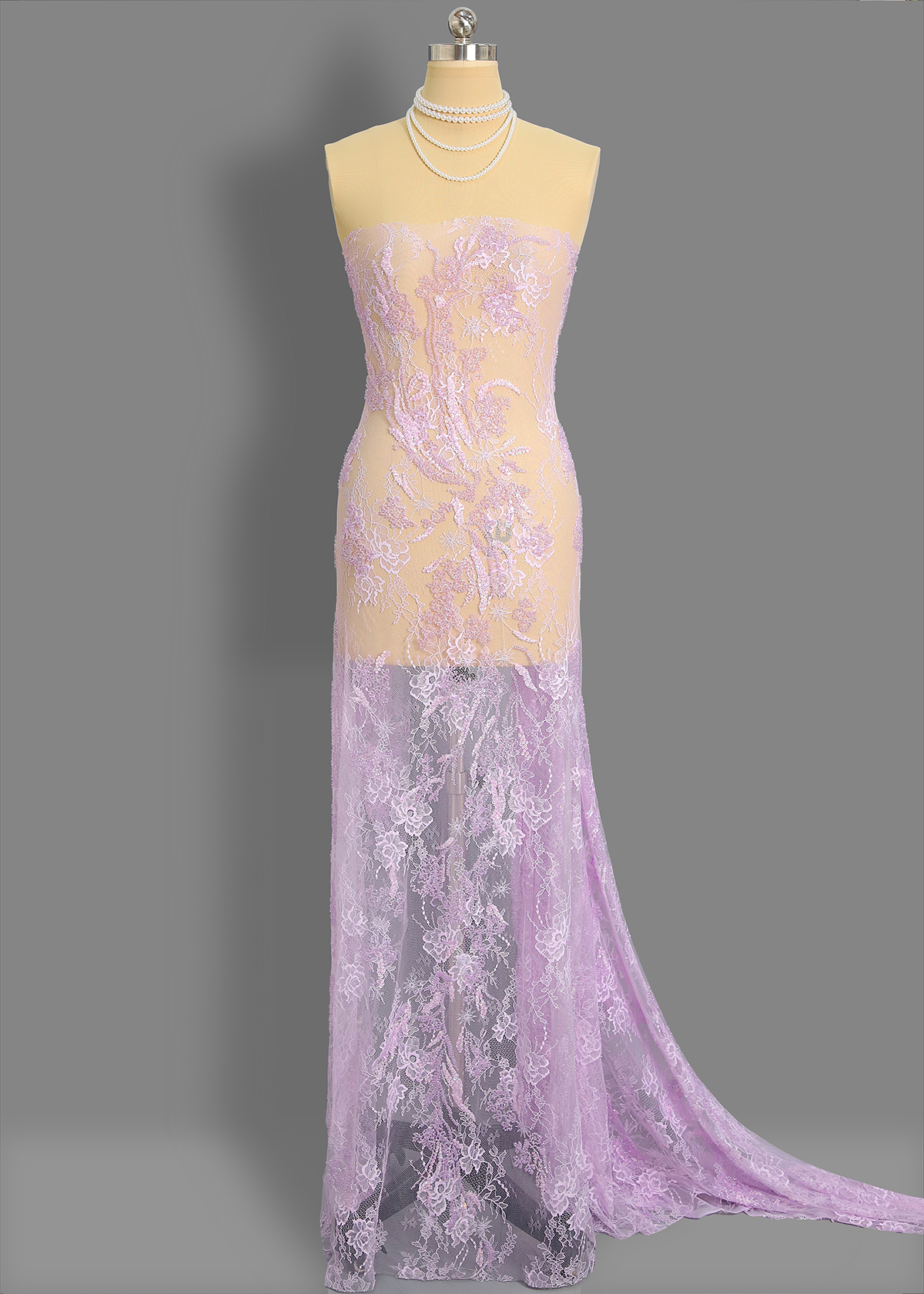 Yanzi colorful beaded lace dress fabric (YZZX703）