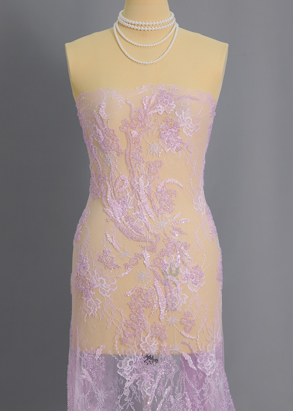 Yanzi colorful beaded lace dress fabric (YZZX703）