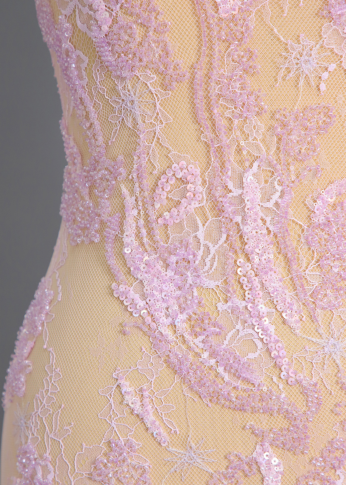 Yanzi colorful beaded lace dress fabric (YZZX703）