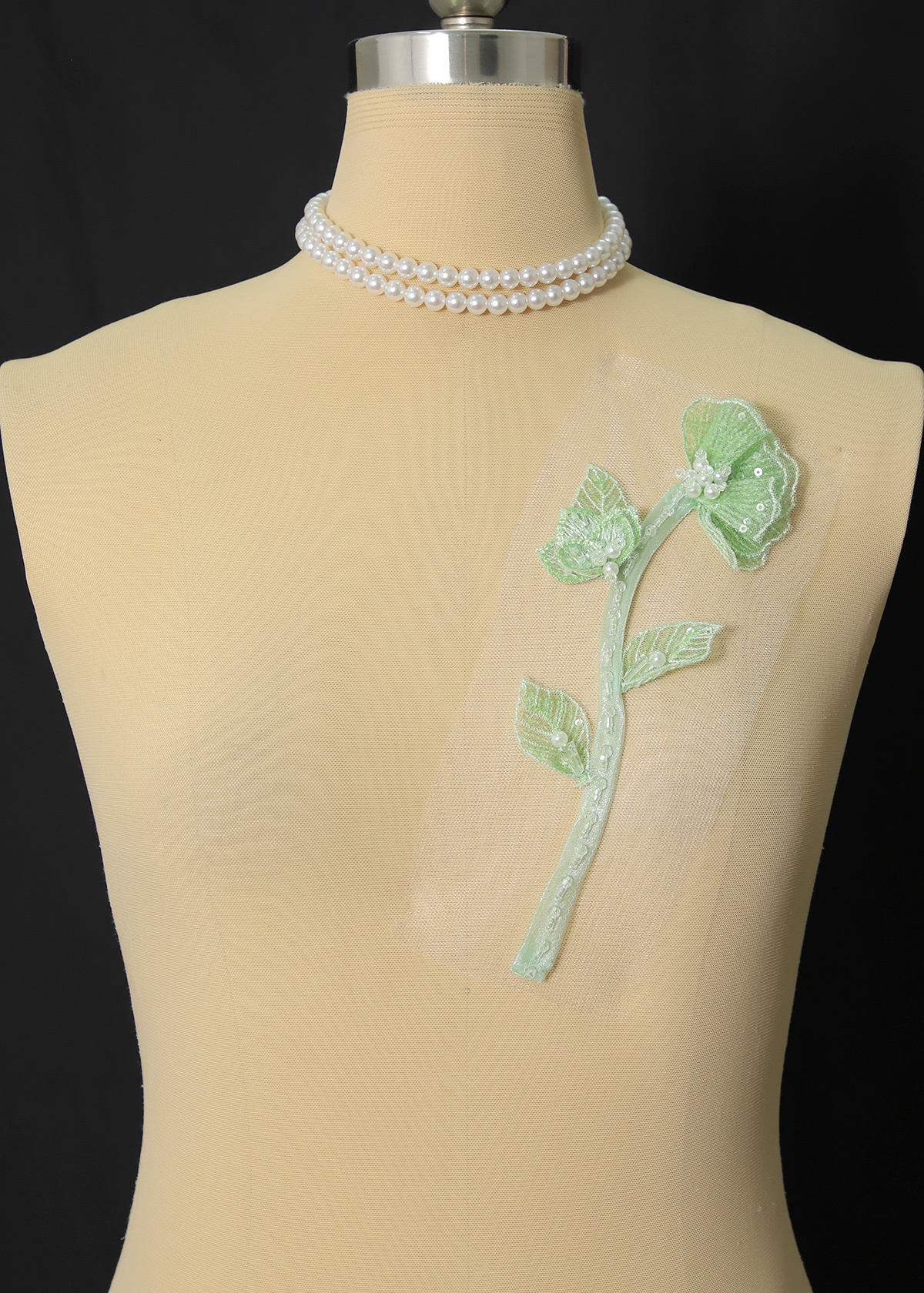 Yanzi Handmade 3d Flower Sequin Beads Applique(YZX266)