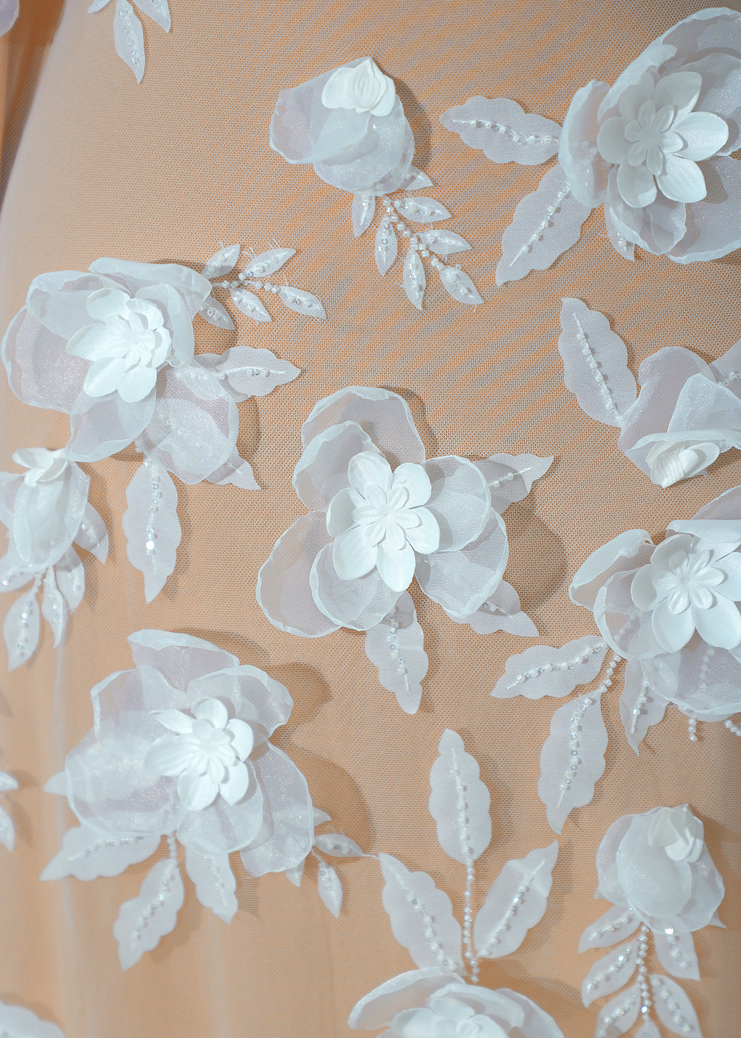 Yanzi 3D floral embroidered lace with beaded sequin  (YZ3DX006)