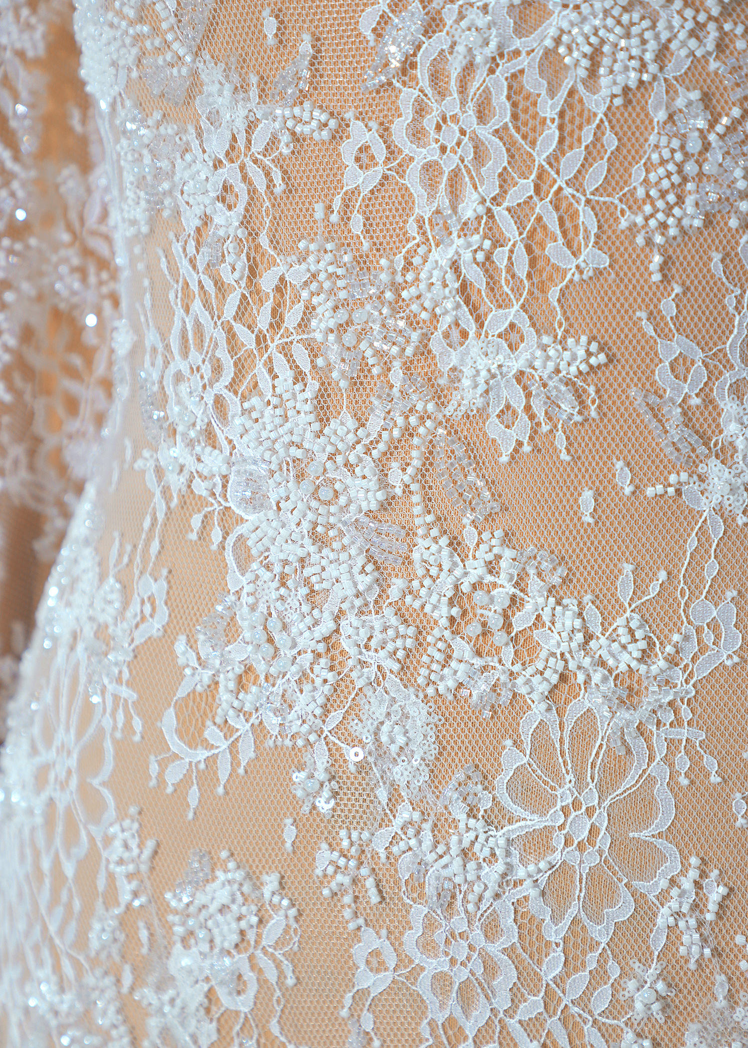 Yanzi eyelash lace with bead embroidery bridal wedding fabric lace (YZZX891+DSM91205)