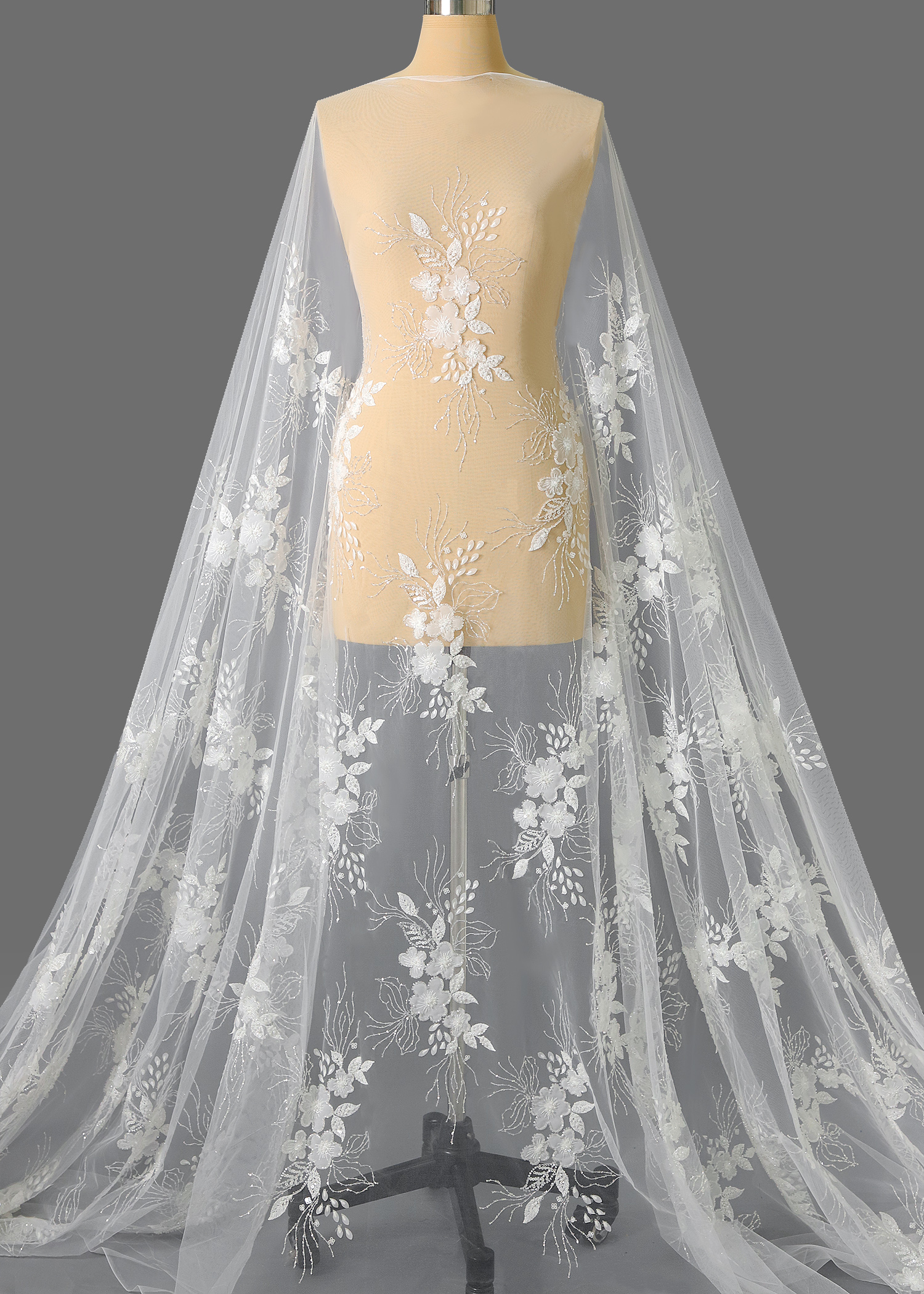 Yanzi floral Laser beaded sequin embroidered lace (YZZX432)