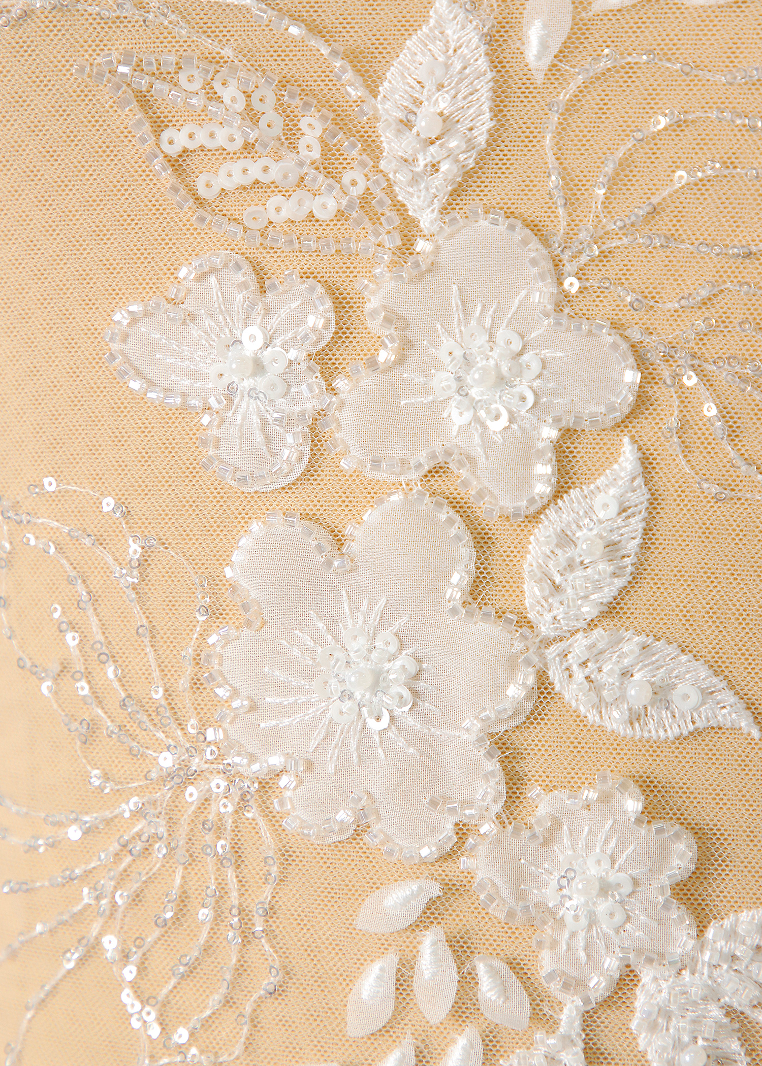 Yanzi floral Laser beaded sequin embroidered lace (YZZX432)