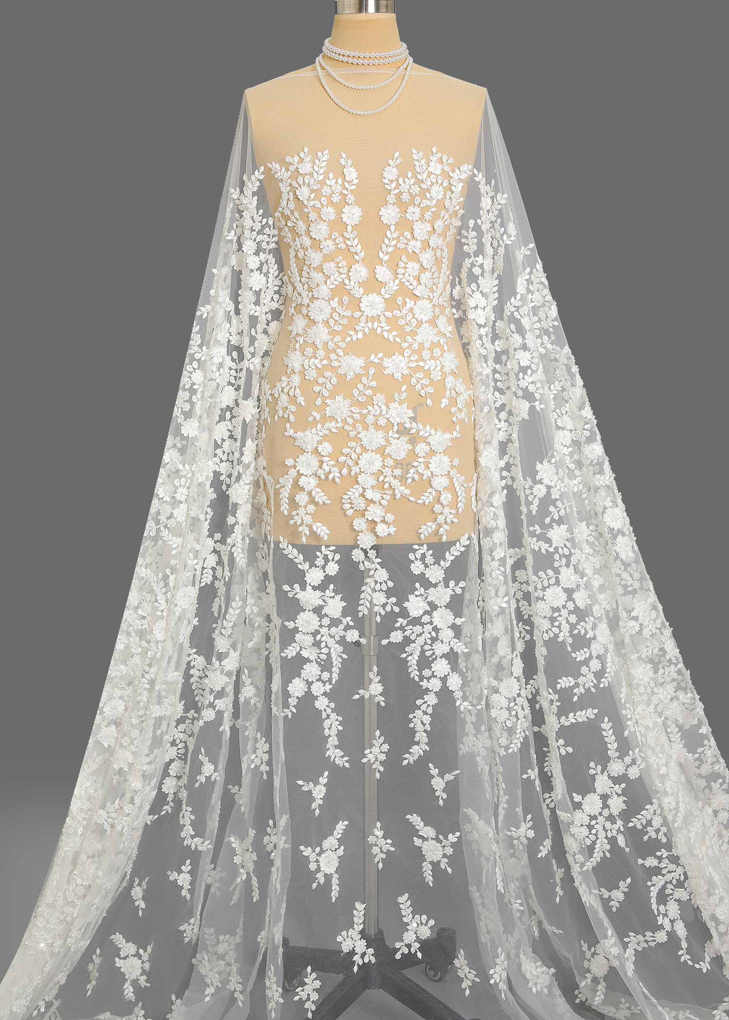 Yanzi floral Laser beaded sequin embroidered lace (YZZX189)