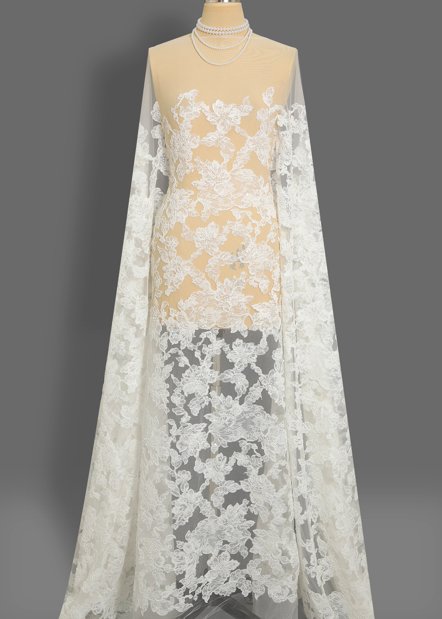 Yanzi corded bead embroidered lace with sequin  (YZC034)