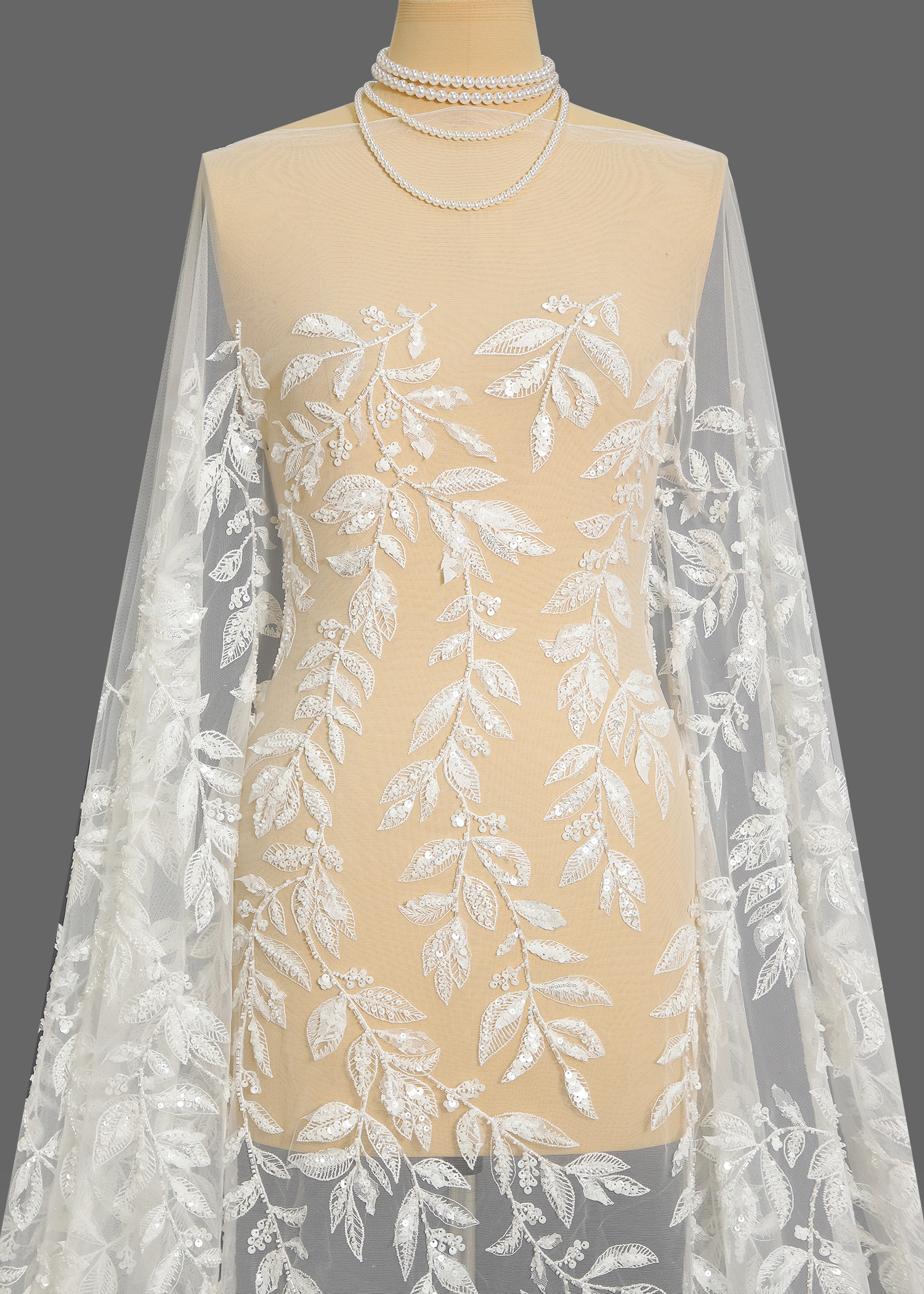 Yanzi laser embroidery fabrics floral beaded sequin lace (YZZX681)