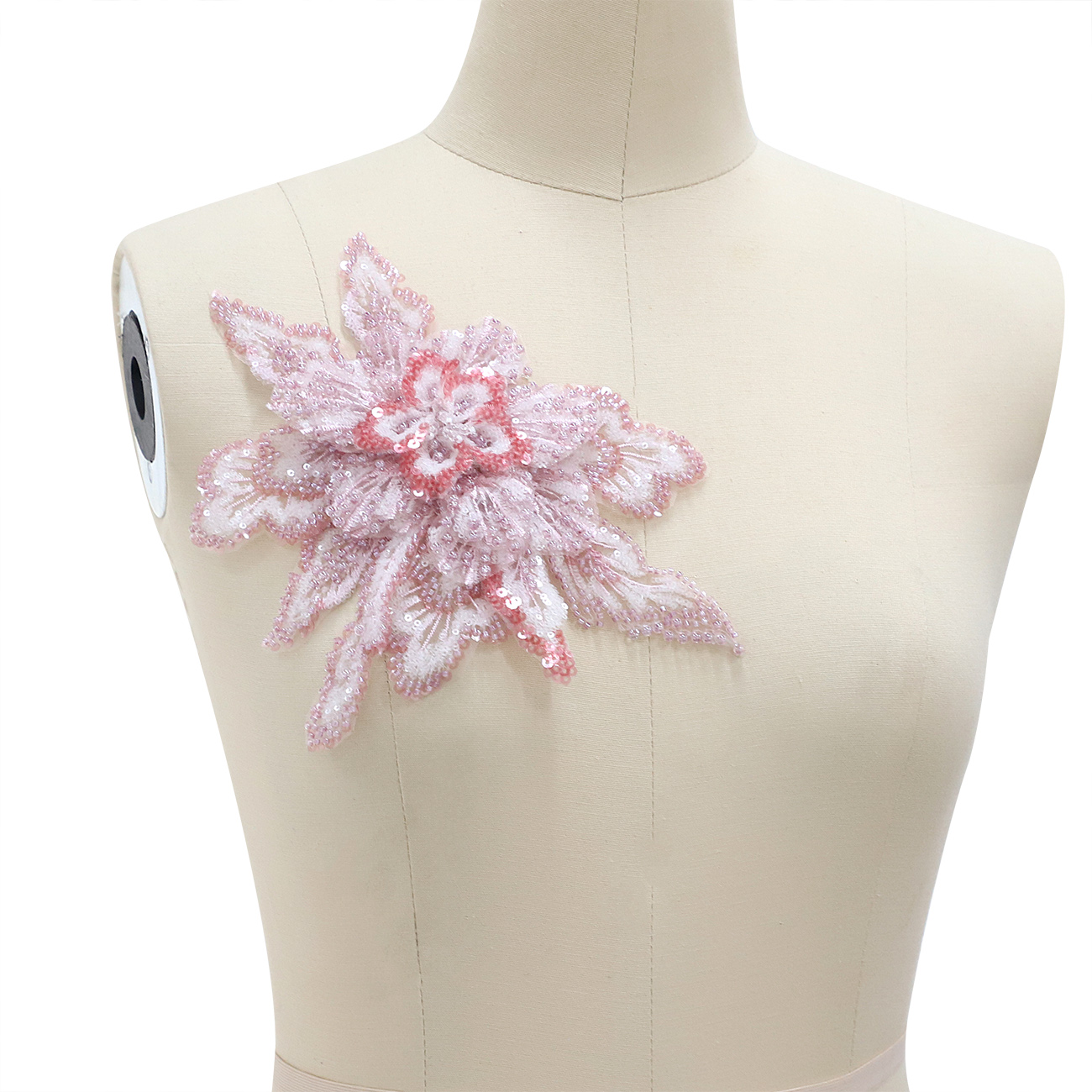 Yanzi Handmade 3d Flower Sequin Beads Applique for Dress Clothing Accessories (YZLQ004-2）