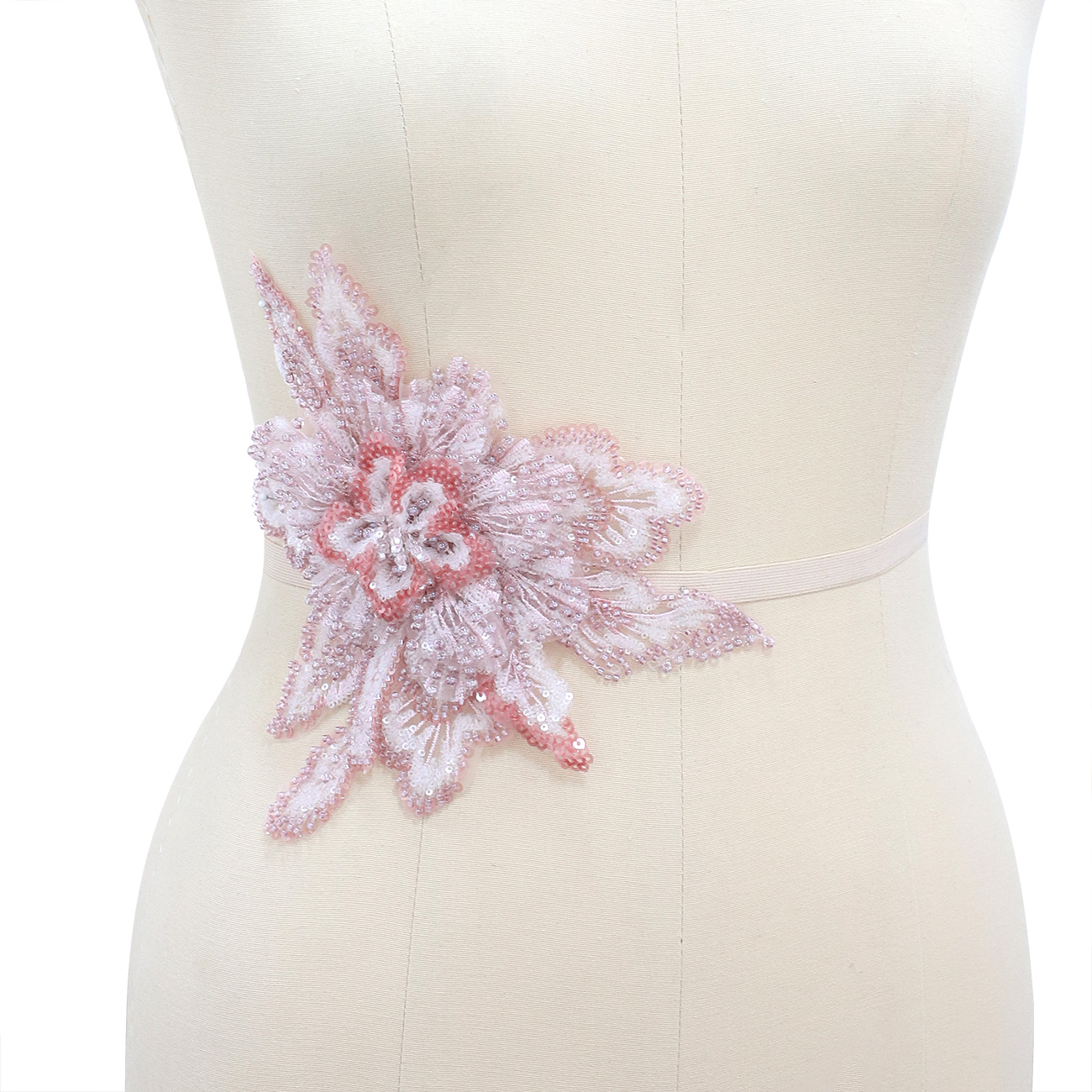 Yanzi Handmade 3d Flower Sequin Beads Applique for Dress Clothing Accessories (YZLQ004-2）