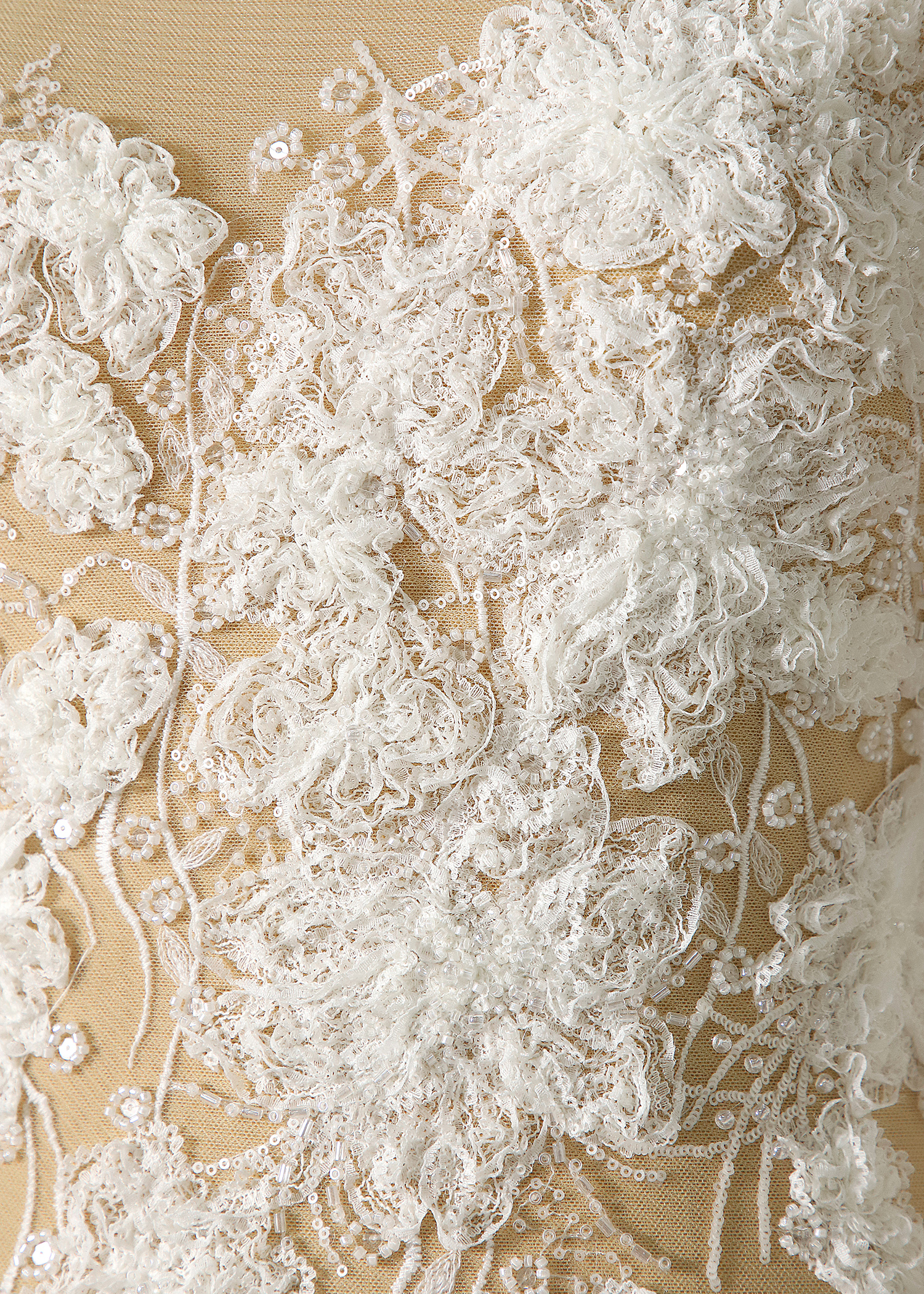 Yanzi Ribbon Embroidery luxury beads sequins Lace (YZP036)