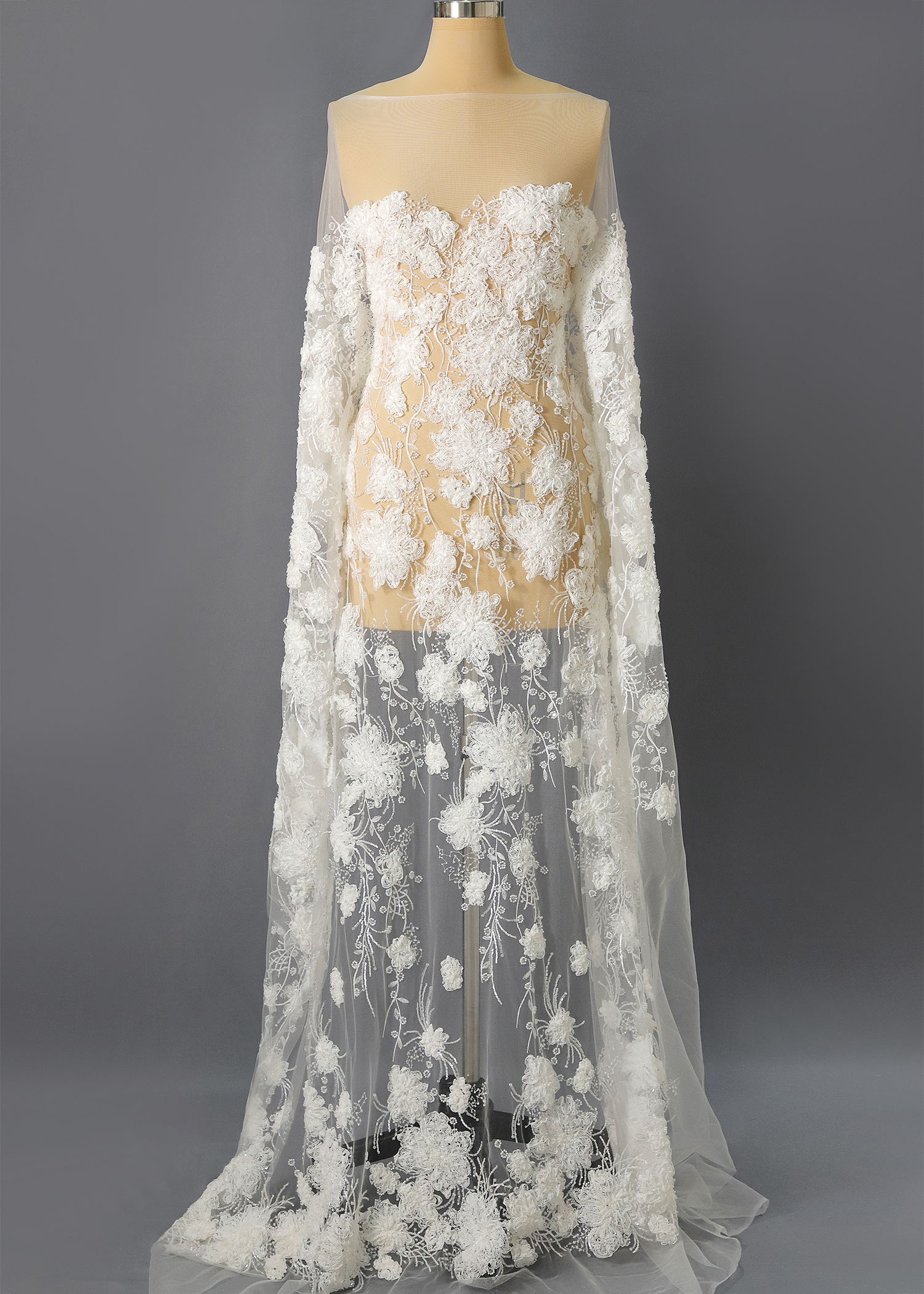 Yanzi Ribbon Embroidery luxury beads sequins Lace (YZP036)