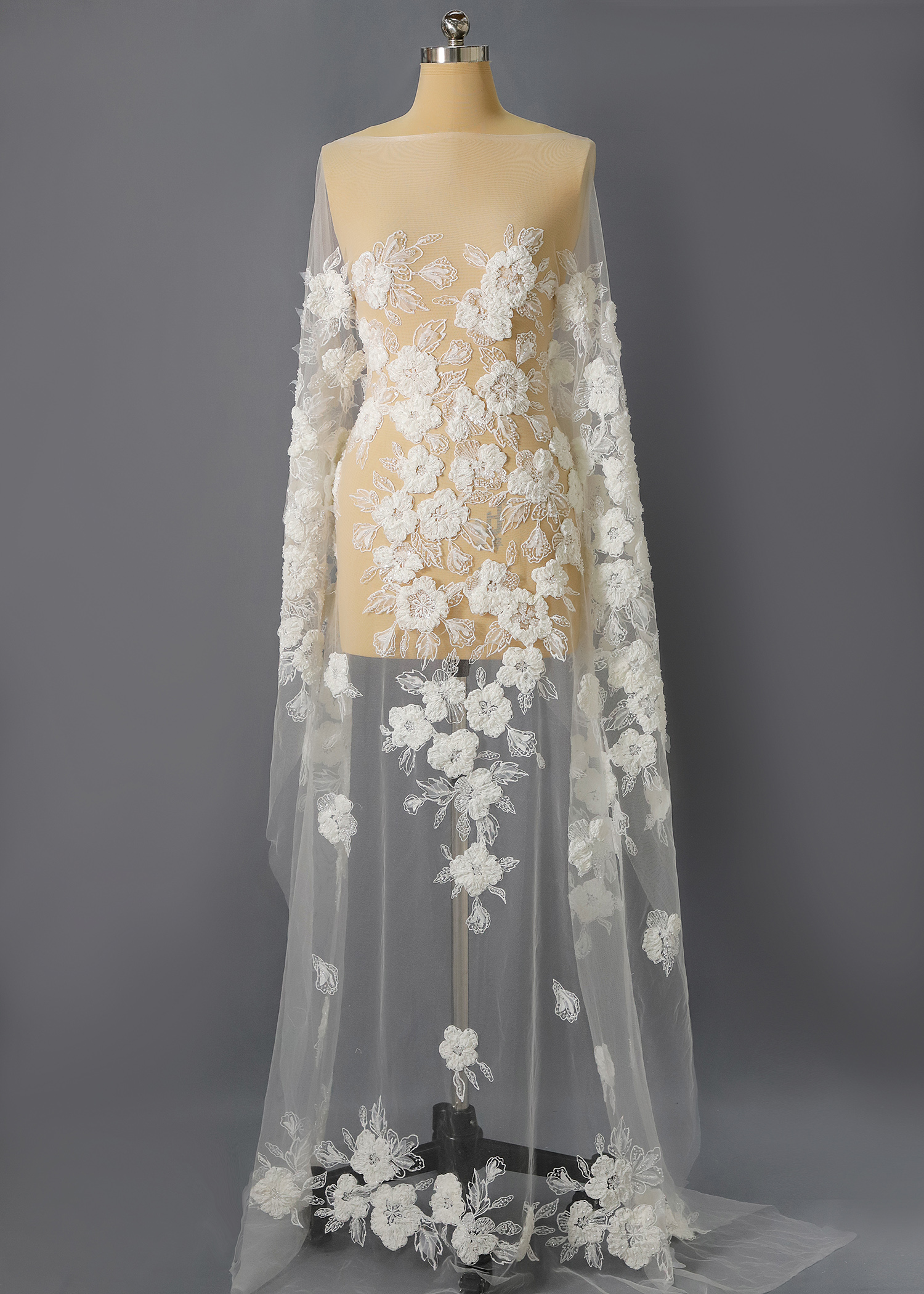 Yanzi Ribbon Embroidery luxury beads sequins Lace (YZP040)