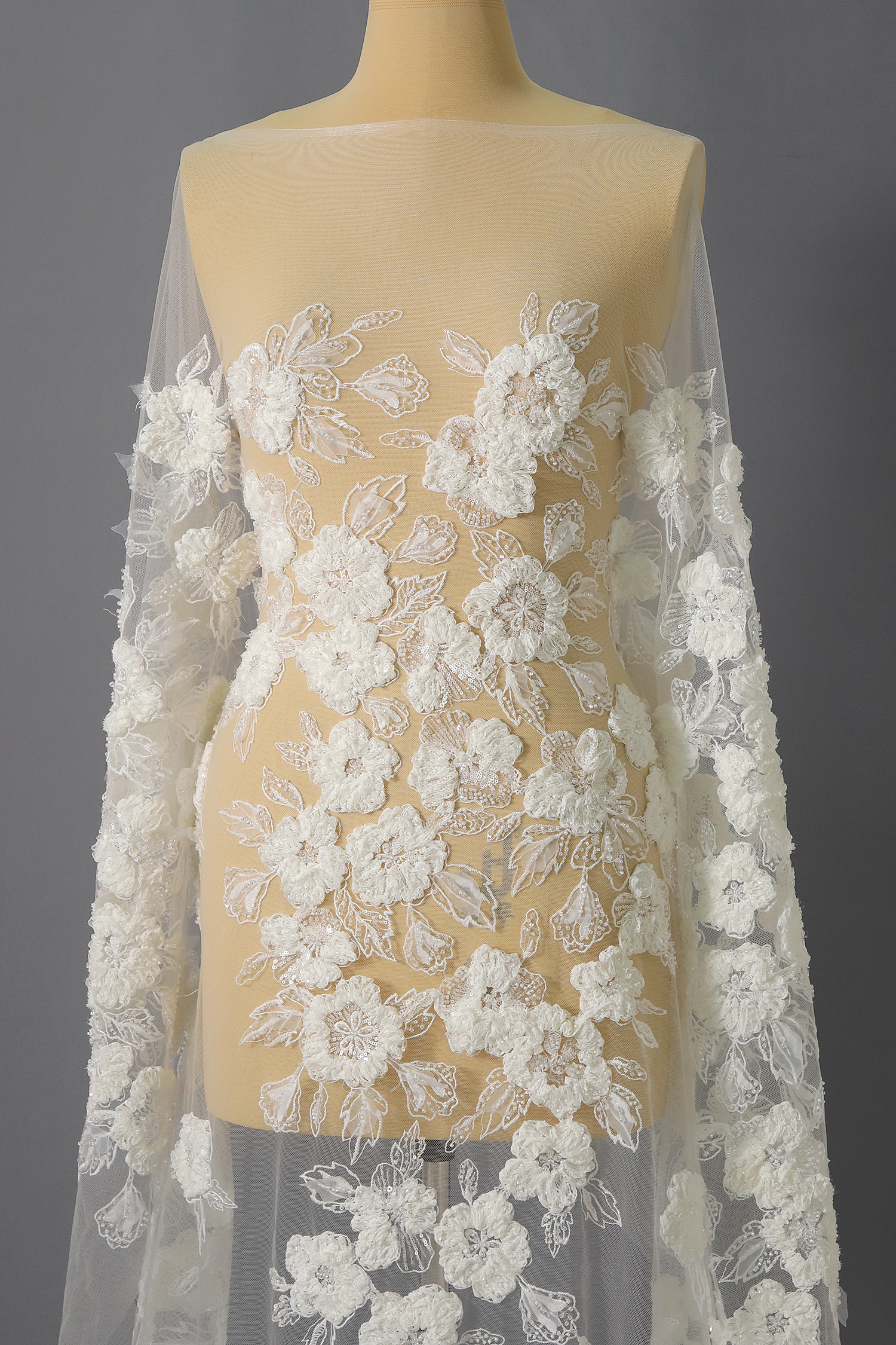 Yanzi Ribbon Embroidery luxury beads sequins Lace (YZP040)