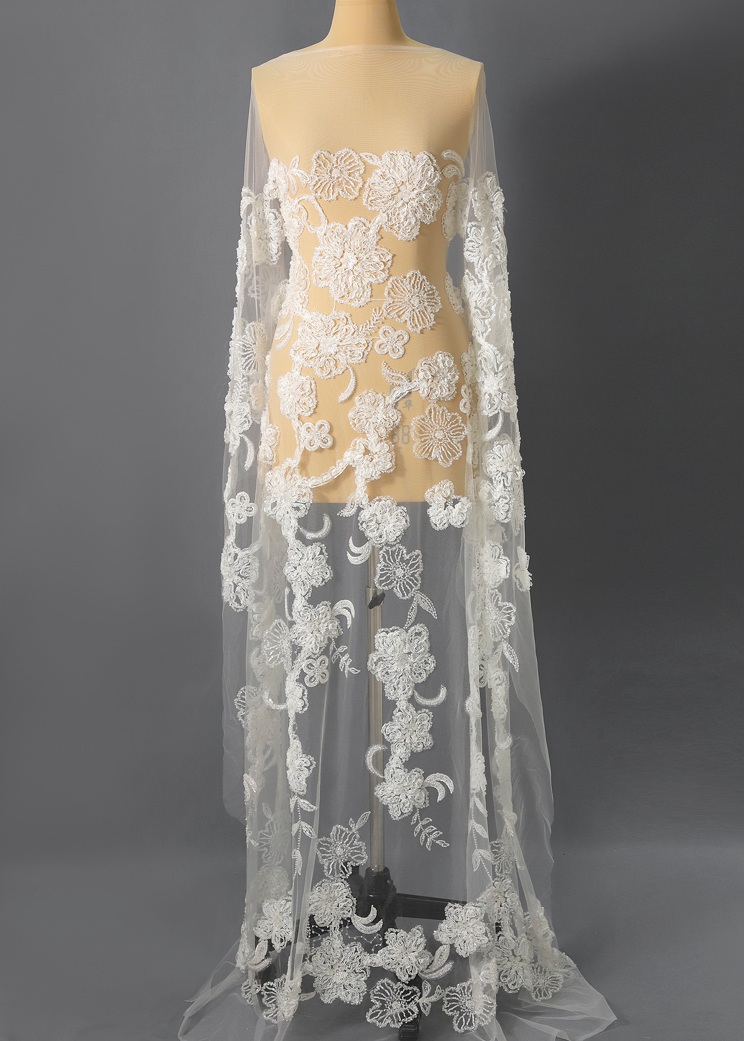 Yanzi Ribbon Embroidery luxury beads sequins Lace (YZP031)