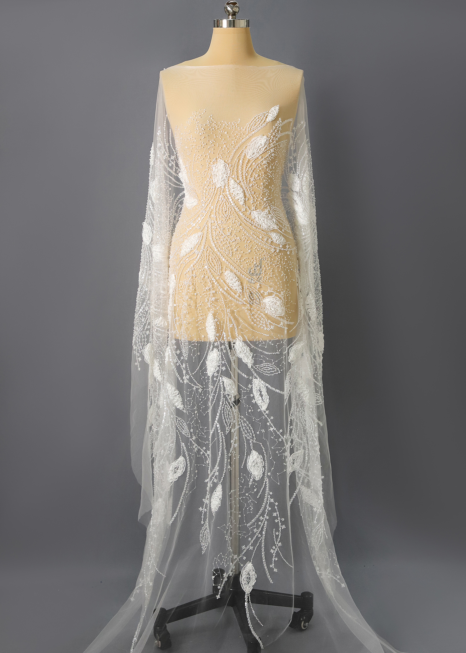 Yanzi Ribbon Embroidery luxury beads sequins Lace (YZP038)