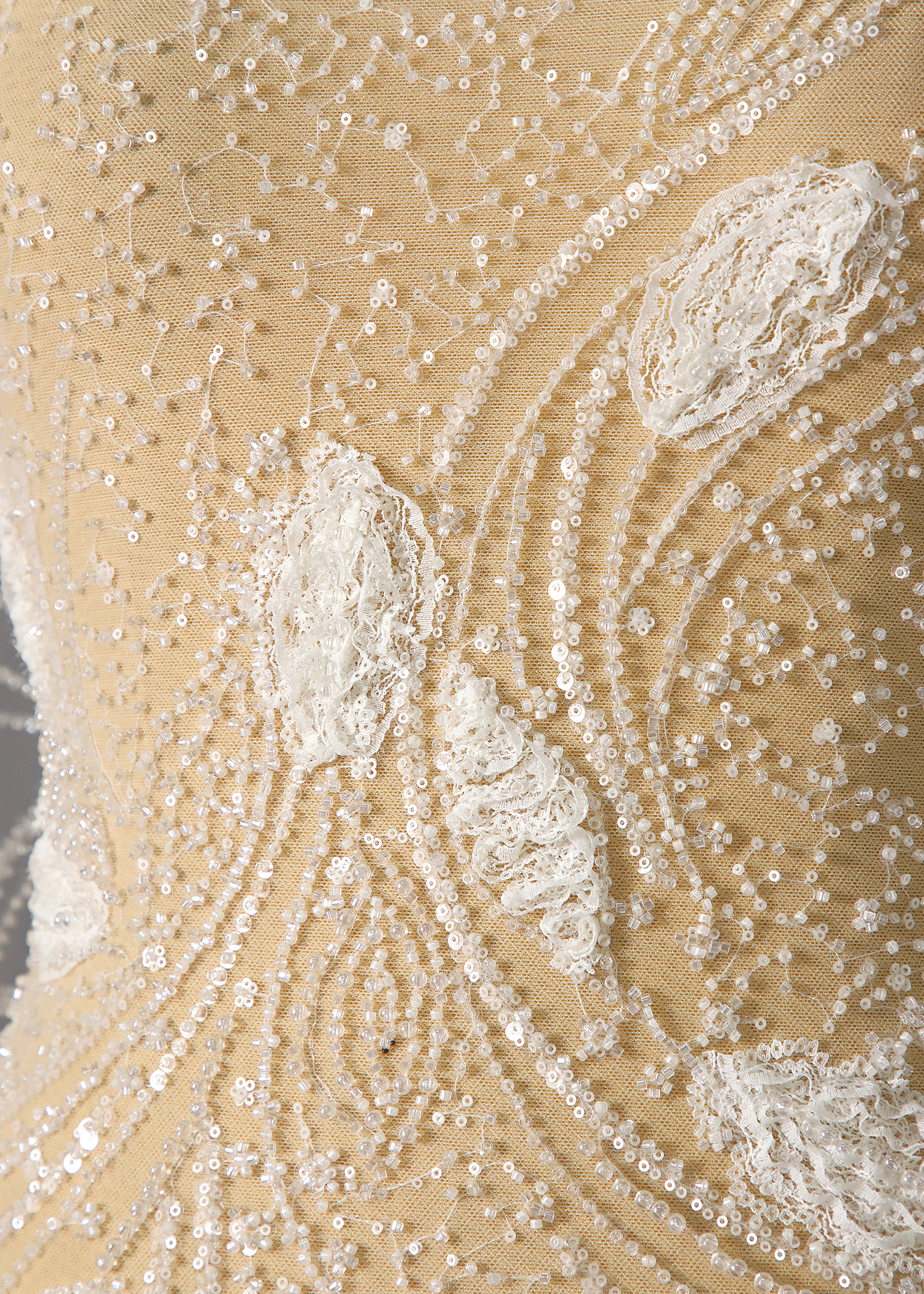 Yanzi Ribbon Embroidery luxury beads sequins Lace (YZP038)