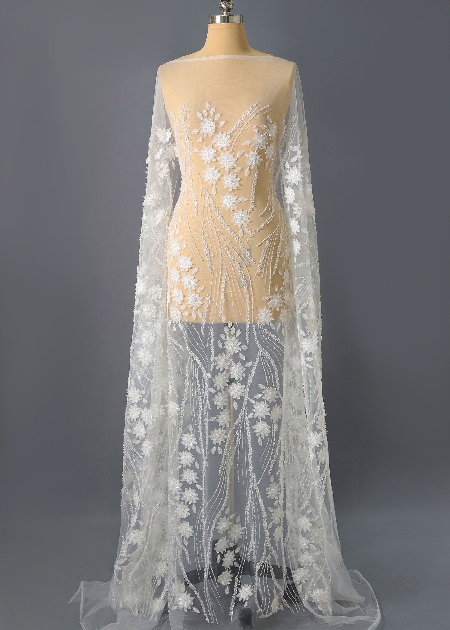 Yanzi floral beaded sequin embroidered lace (YZZX963)