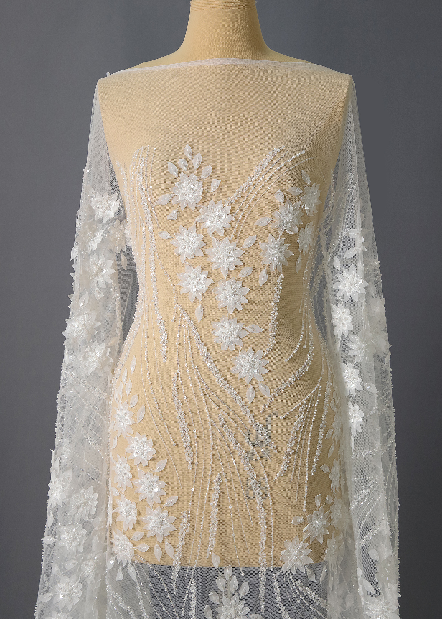 Yanzi floral beaded sequin embroidered lace (YZZX963)