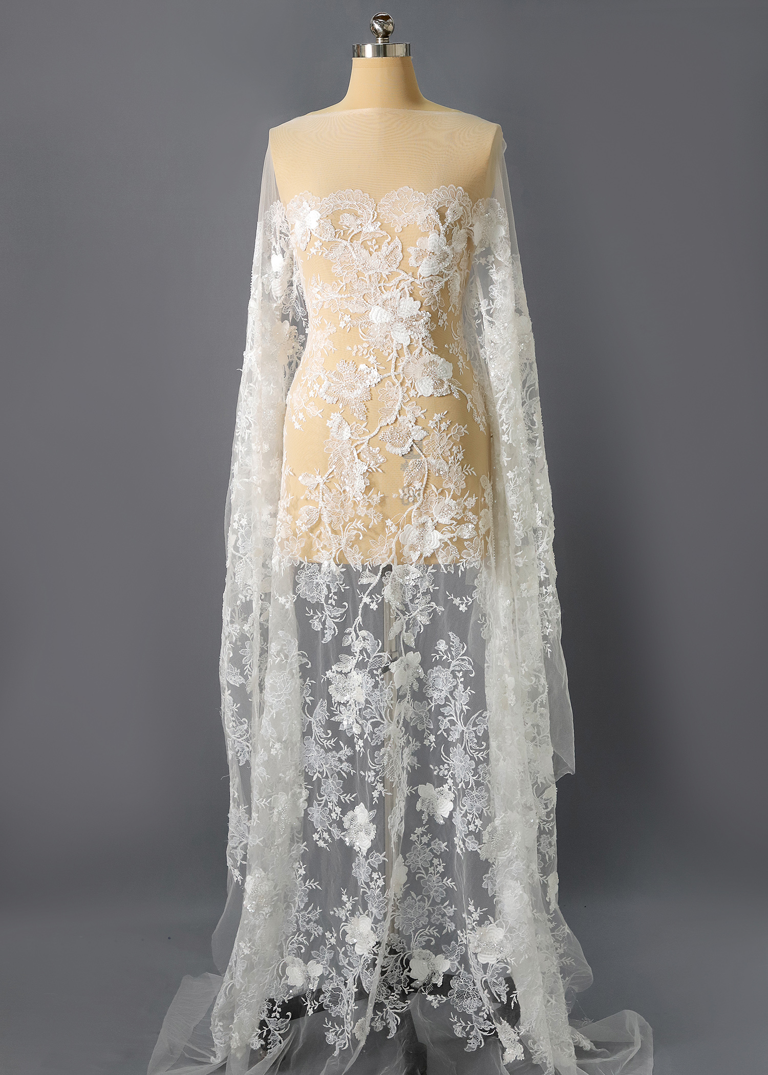 Yanzi floral beaded sequin embroidered lace (YZZX958)