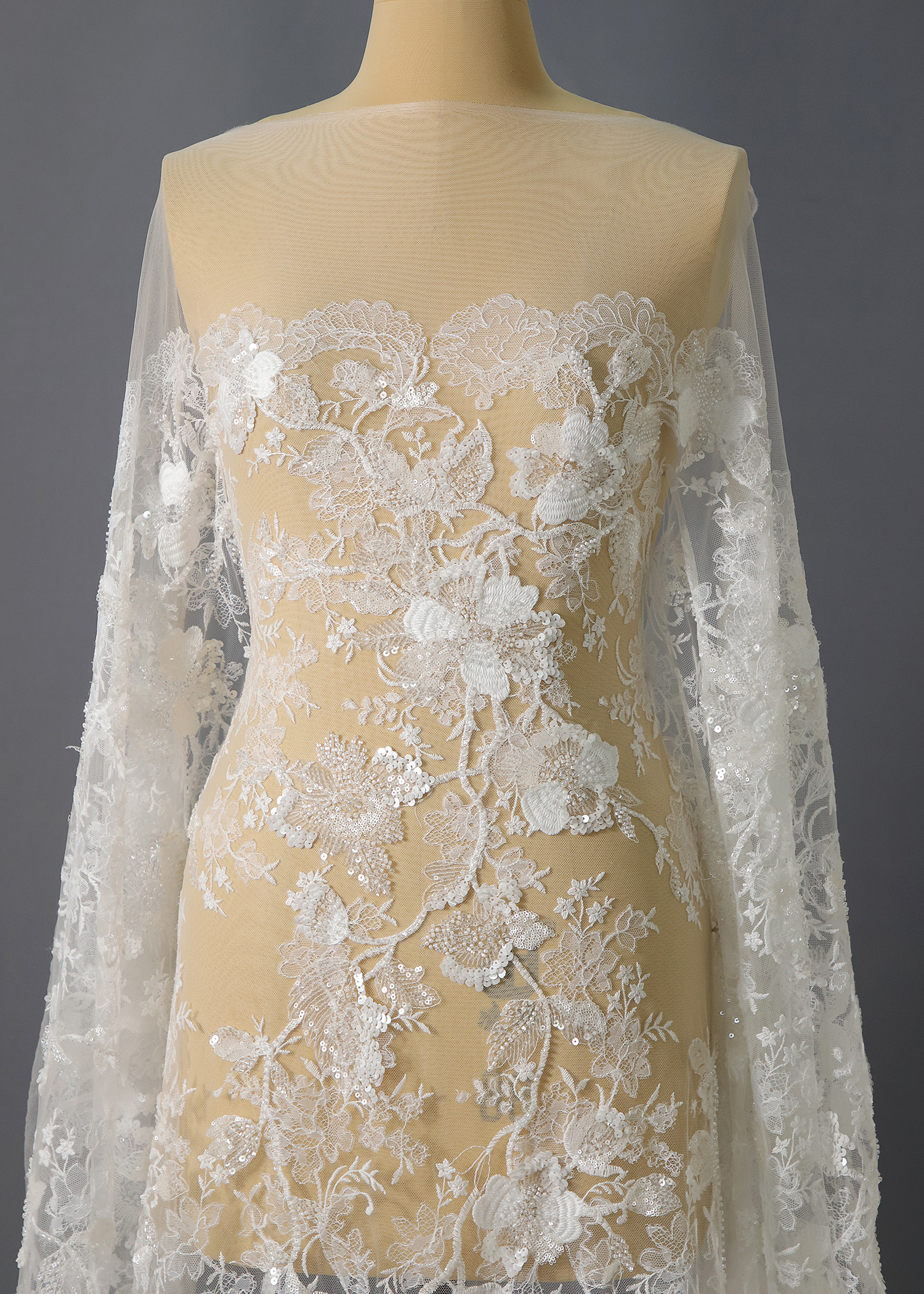 Yanzi floral beaded sequin embroidered lace (YZZX958)