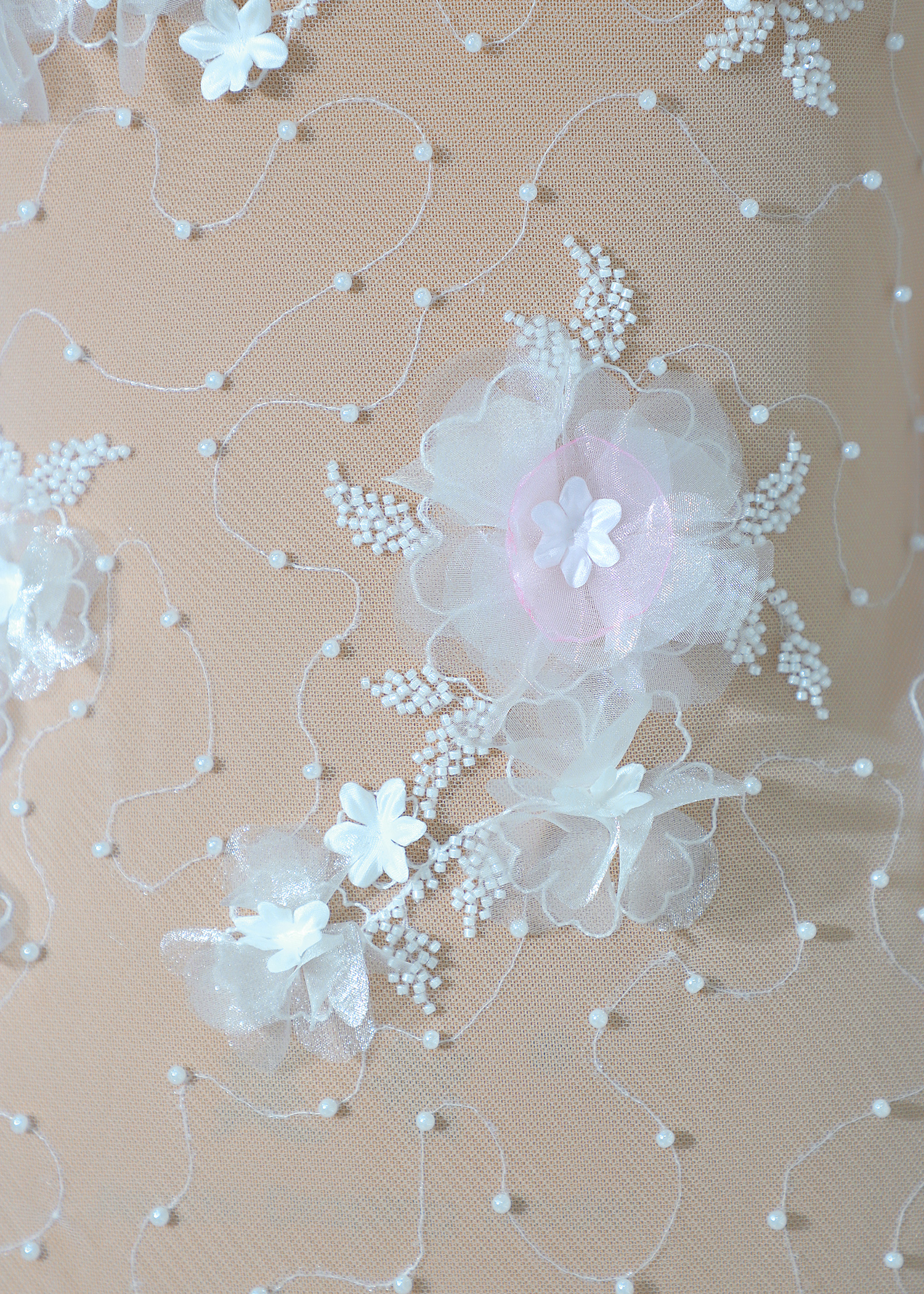 Yanzi 3D floral embroidered lace with beaded sequin  (YZ3DX012)