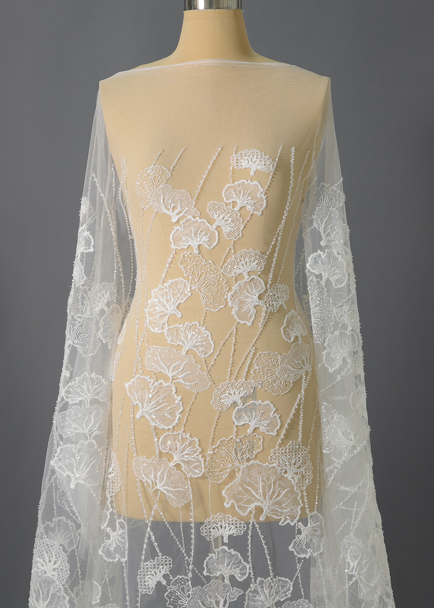 Yanzi floral beaded sequin embroidered lace (YZZX965)