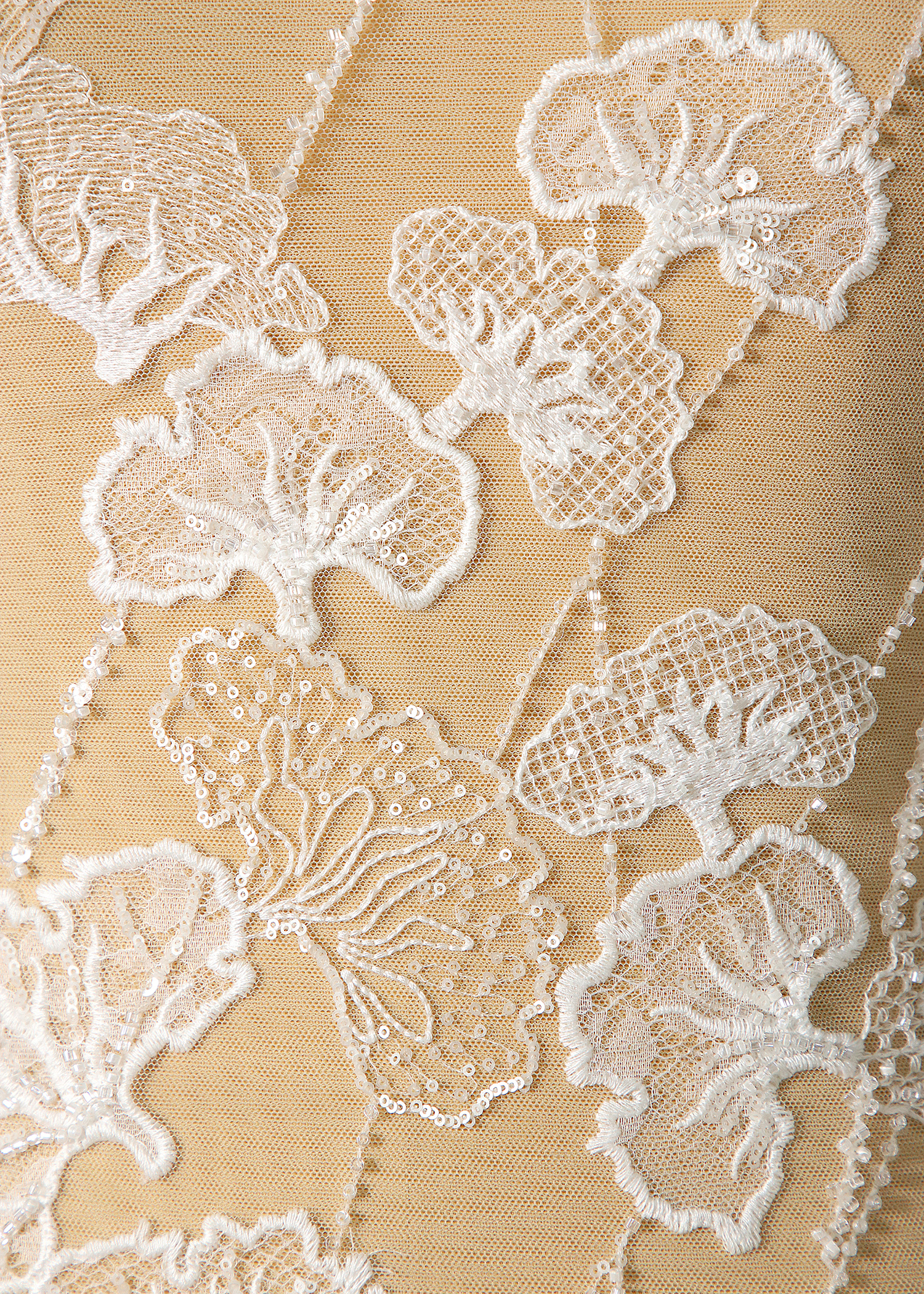 Yanzi floral beaded sequin embroidered lace (YZZX965)